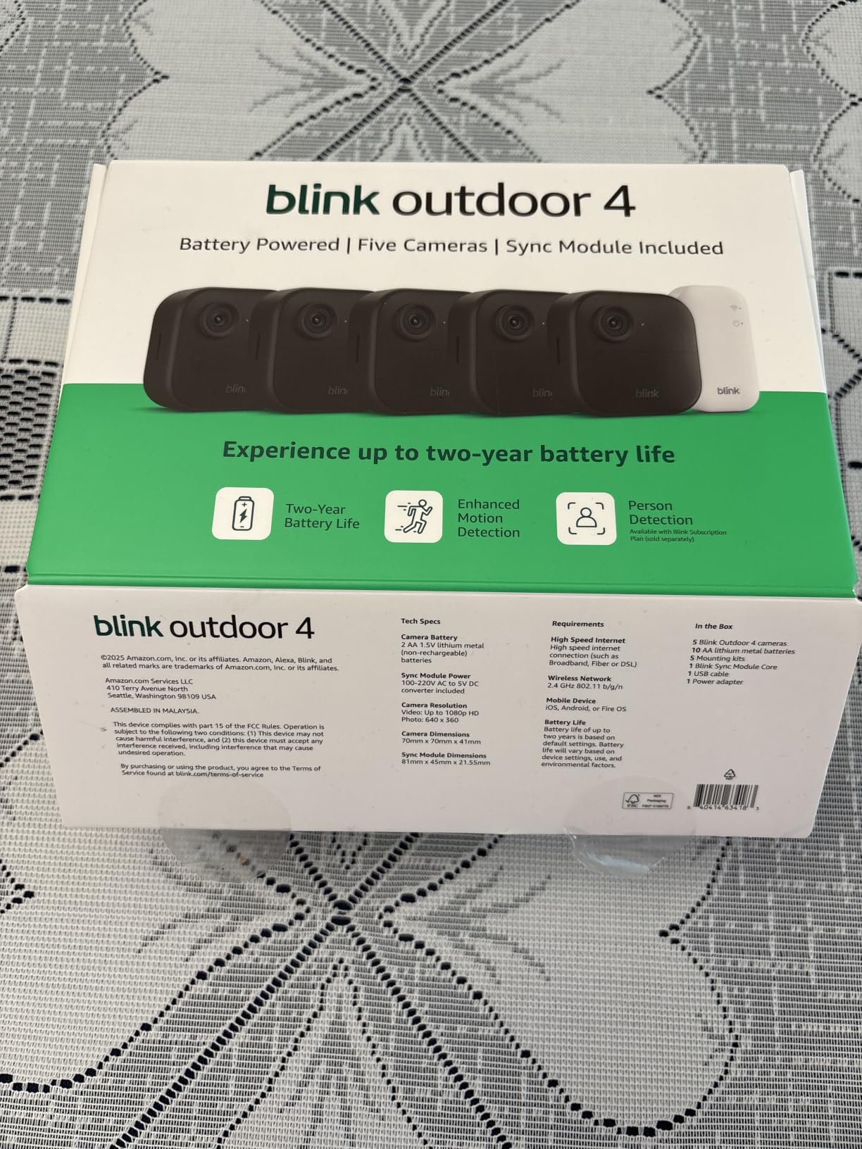 Blink Outdoor 4 - Wireless smart security camera, two-year battery life, two-way talk customer photo 1