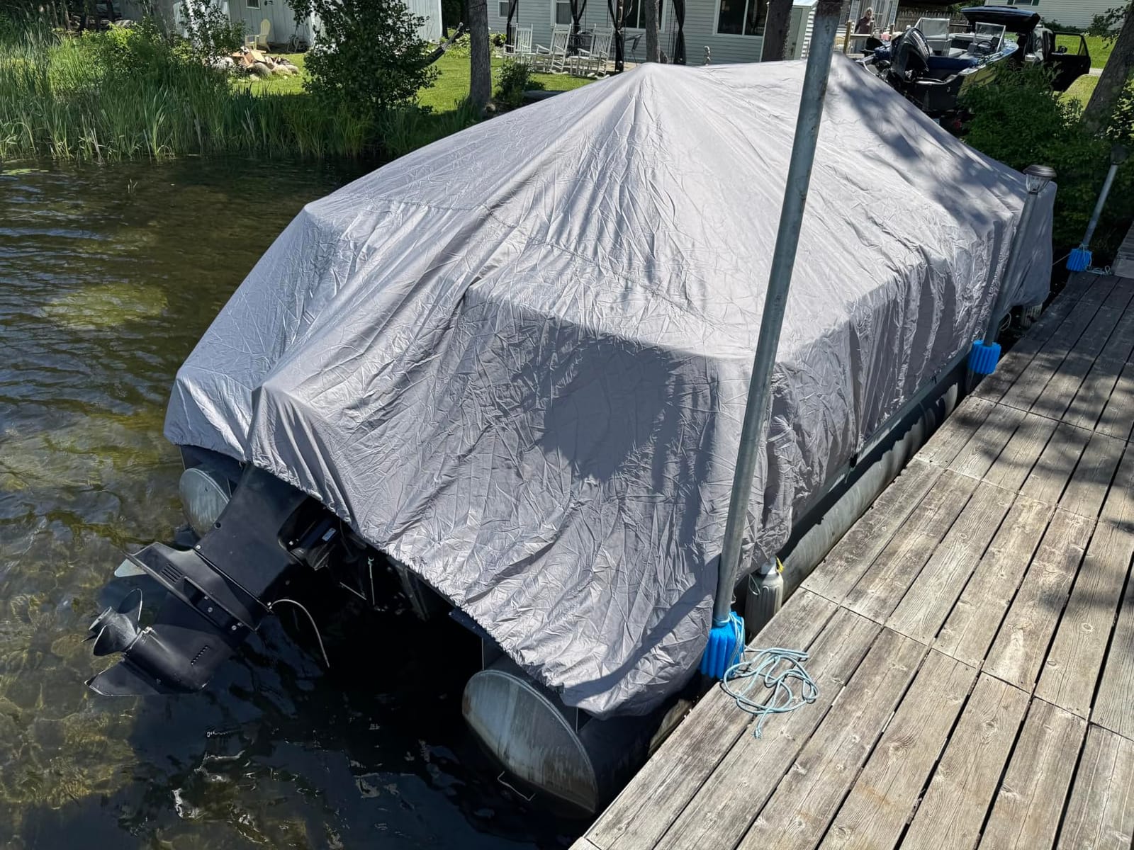 Solim 22-24FT Pontoon Boat Cover, 1200D Heavy Duty Waterproof, UV Resistant customer photo 2