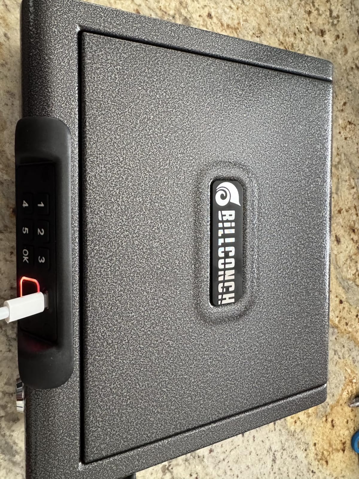 BILLCONCH Gun Safe, Biometric Fingerprint Gun Safe for Handgun Pistol Safes | Fingerprint PIN Key Unlock, Interior Light and USB Charging Lock Box with Silent Mode for Bedroom Nightstand customer photo 1