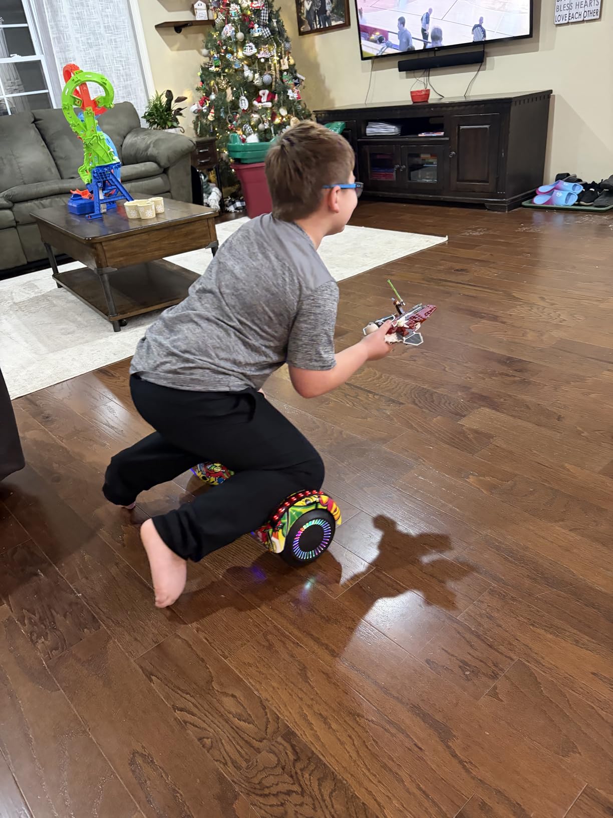 SIMATE Hoverboard, Bluetooth All Terrain Hover Boards with LED Lights and APP Control, Gifts for Kids Adults Girls Boys, for All Ages customer photo 2