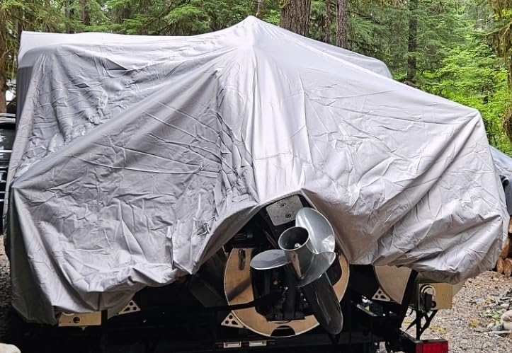 Solim 19-21FT Pontoon Boat Cover, 1200D Heavy Duty Waterproof, UV Resistant customer photo 2