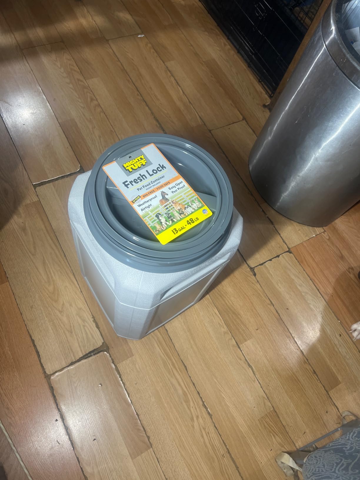 Mighty Tuff Airtight Dog Food Storage Container – 13 Gal, up to 54 lb Capacity – Cat and Dog Food Container with Twist Lid & Handles – BPA-Free, Made in USA customer photo 1