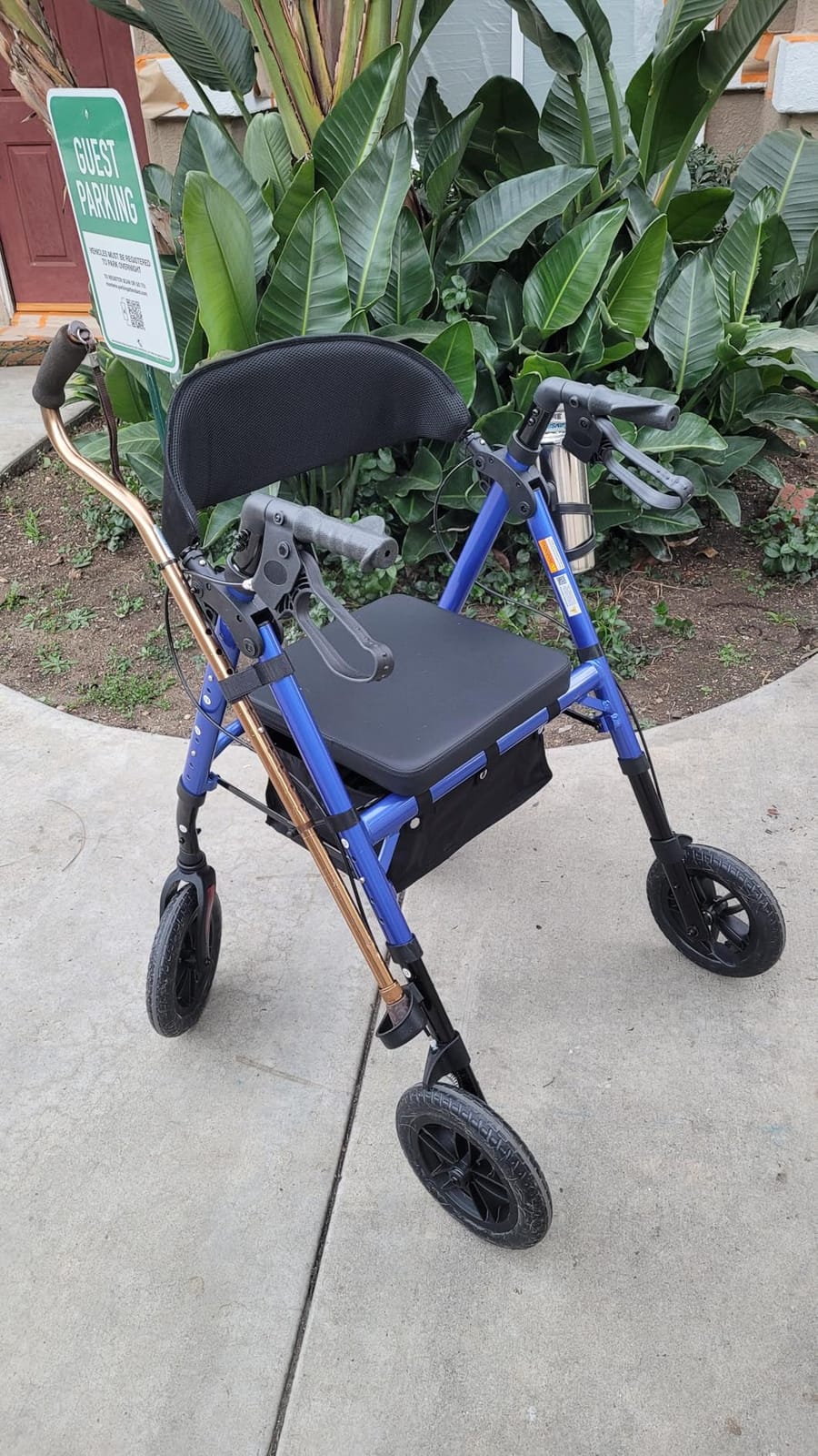 ELENKER Rollator Walker for Seniors, 10 in Non-Pneumatic Wheels, Red | Padded Seat, Extra Wide Backrest, Adjustable Seat & Handle Height, Storage Box, Cane Holder & Cup Holder customer photo 1