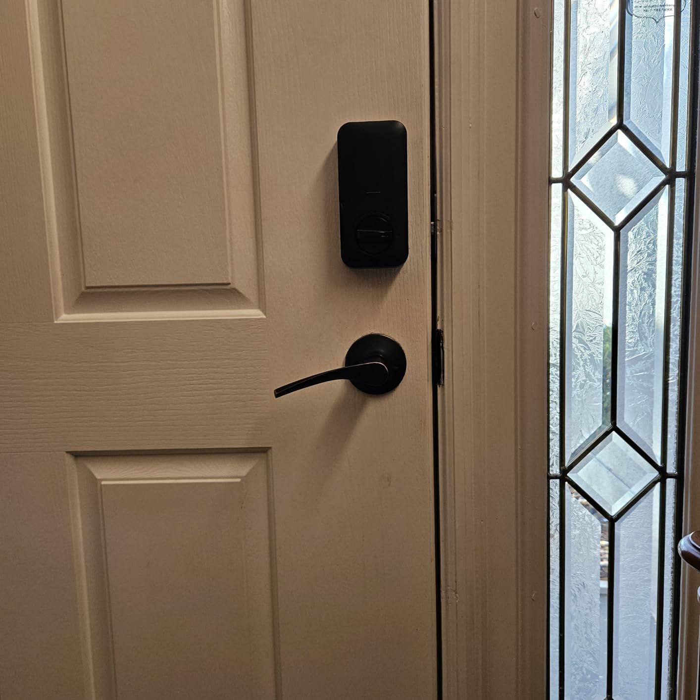 Veise KS02B Fingerprint Door Lock with 2 Lever Handles, Matte Black | Auto Lock, Anti-Peep Codes, Backlit Keypad customer photo 1