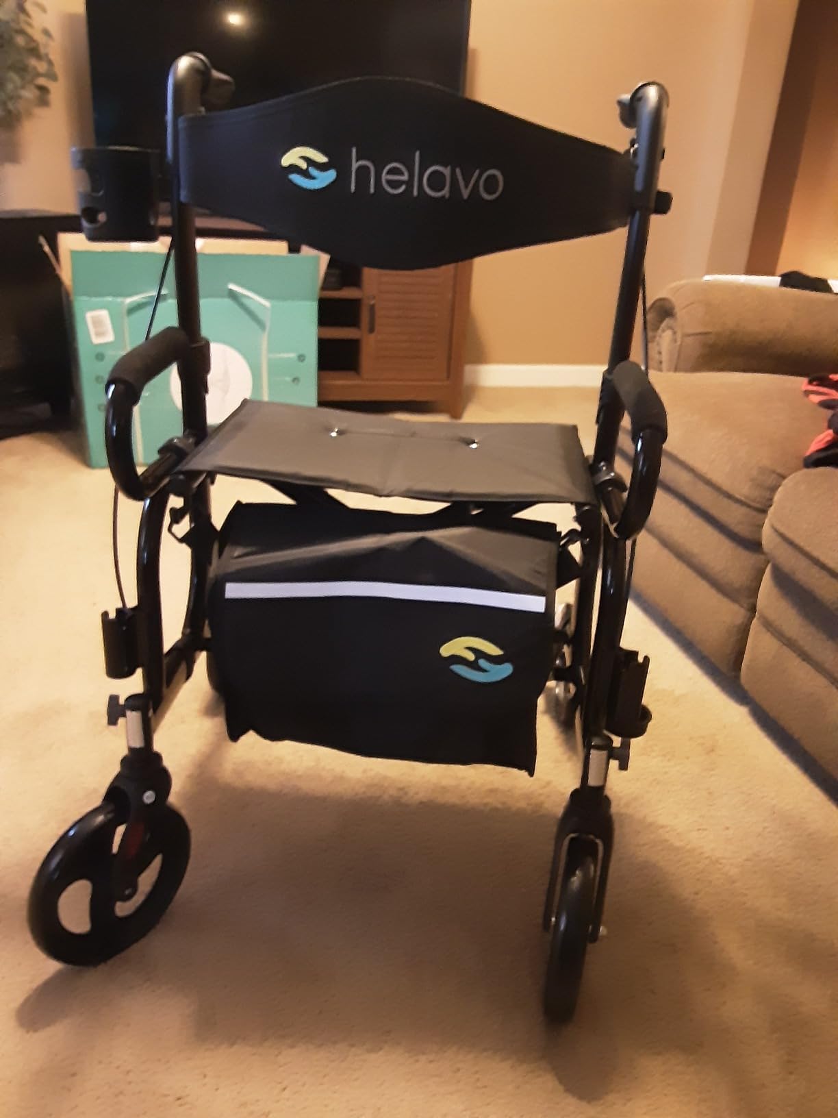 Helavo 2 in 1 Walker Wheelchair Combo, Convertible to a Transport Chair | 25.6