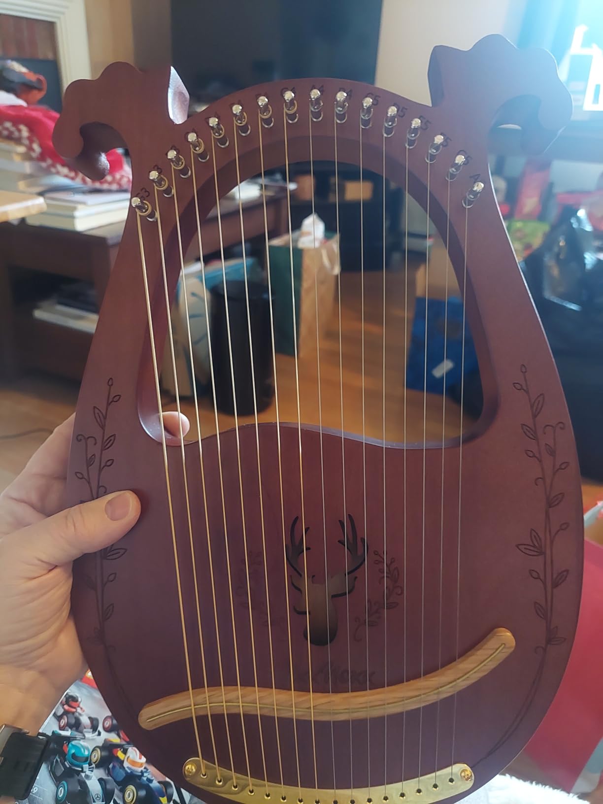 16-String Mahogany Lyra Harp Kit for Beginners Adults with Tuning Wrench, Gig Bag, Instructions, Extra Strings customer photo 1