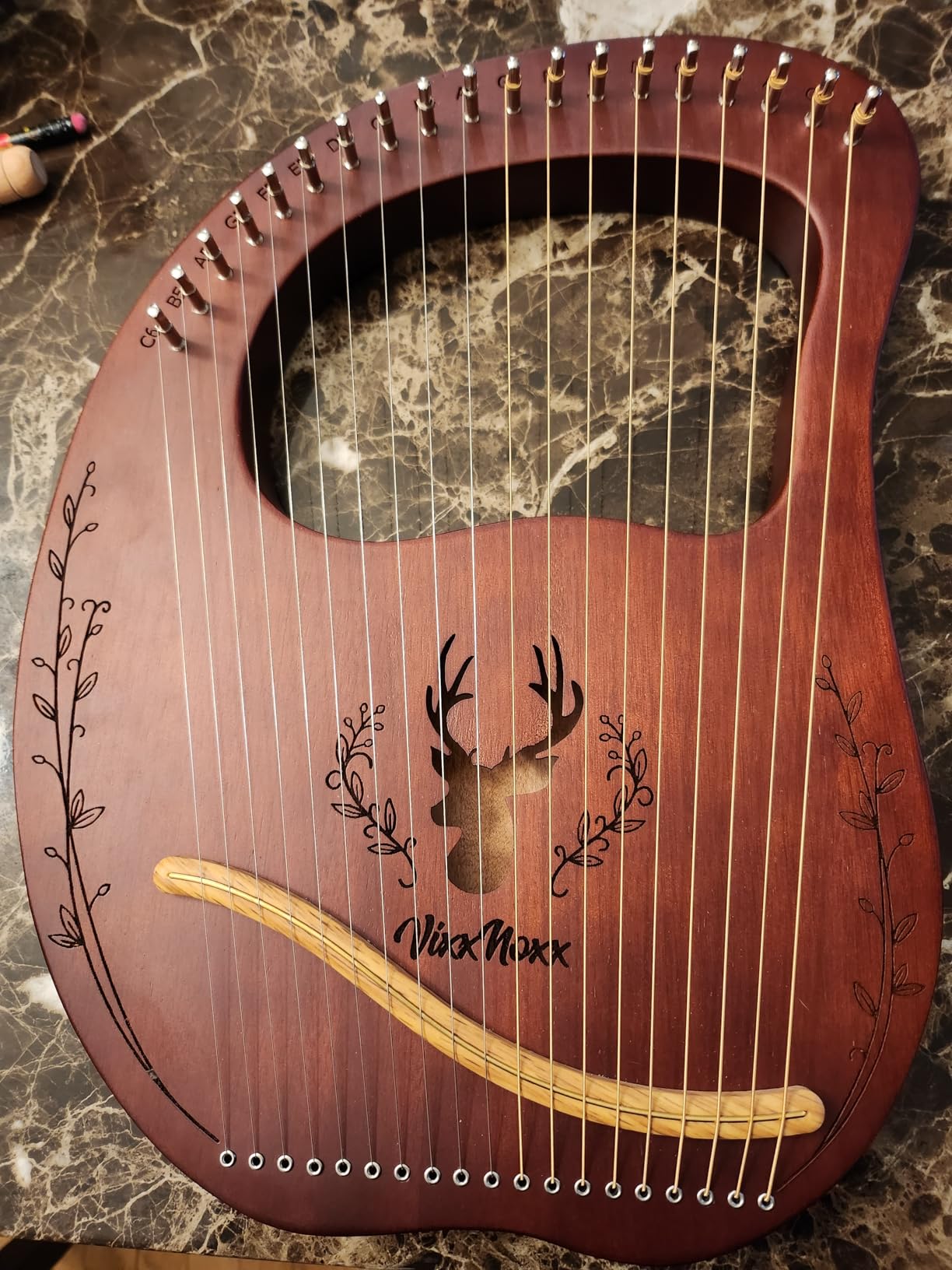 19-String Mahogany Lyra Harp Kit for Beginners Adults with Tuning Wrench, Gig Bag, Instructions, Extra Strings customer photo 1