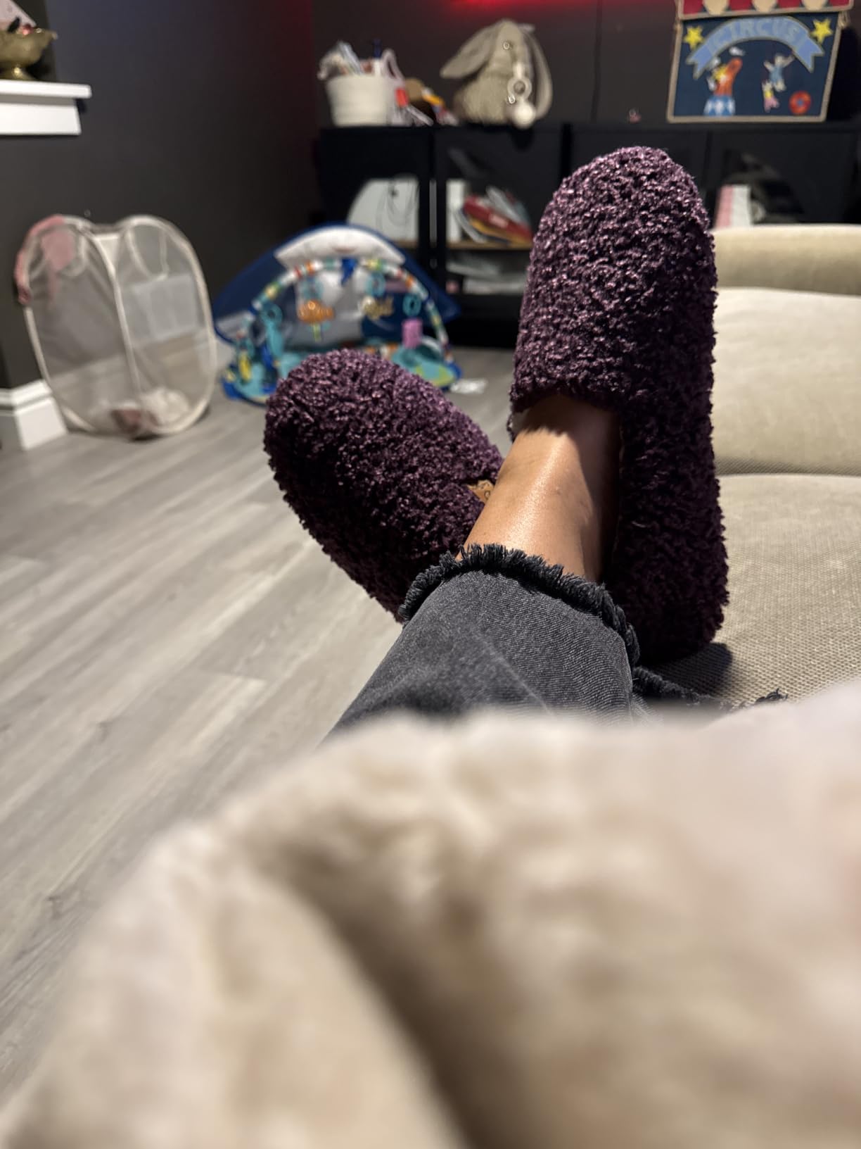 Women's Soft Curly Slippers Memory Foam Lightweight House Shoes customer photo 2