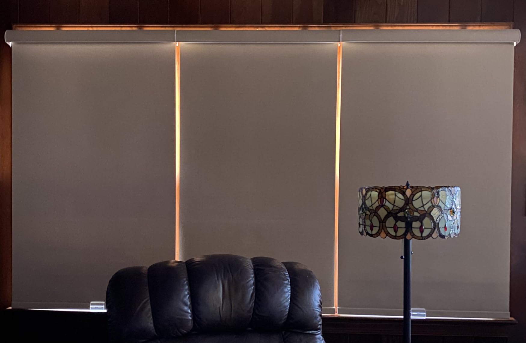 Boolegon Blackout Roller Shades for Windows, Beige, Custom Size customer photo 1