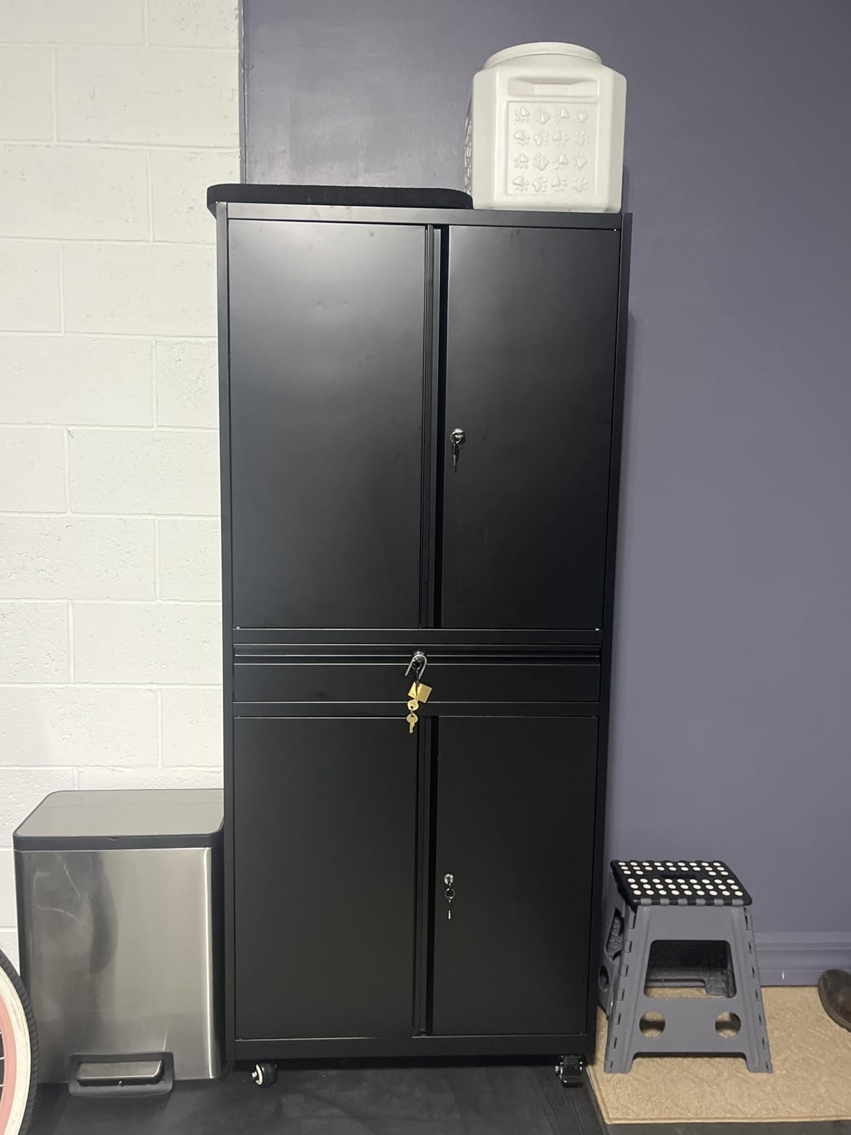 Metal Garage Storage Cabinet with Locking Doors and Adjustable Shelves, -73