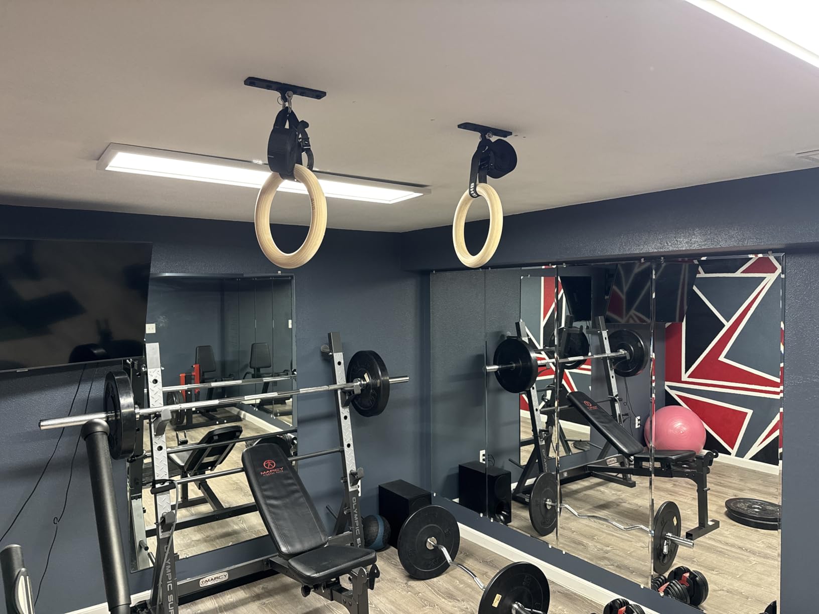 GHB Gymnastic Rings Wooden Gym Rings 1.25