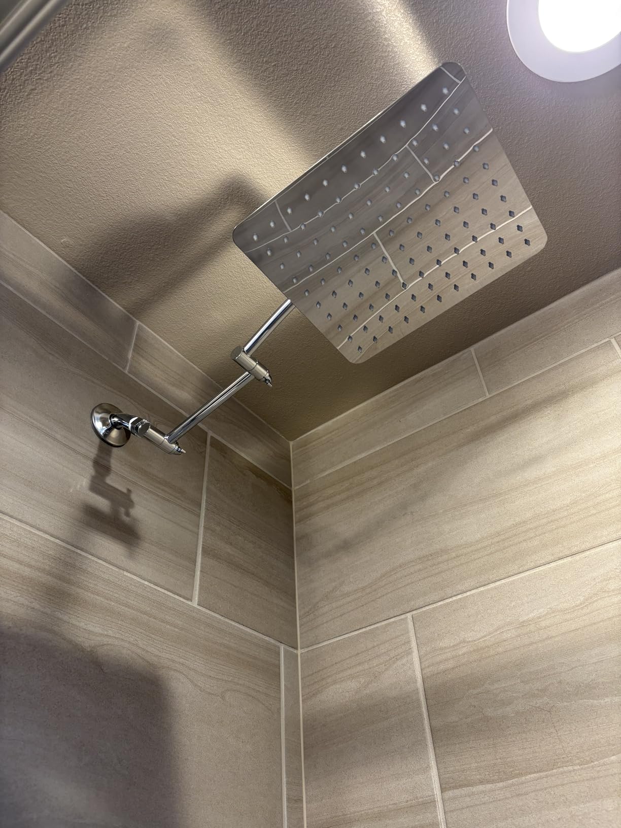 Hibbent All Metal 10'' Rain Shower Head with 16'' Extension Arm, Chrome | High Pressure Rainfall Showerhead with Solid Brass Adjustable Shower Head Extension Arm, Fixed Showerheads customer photo 1