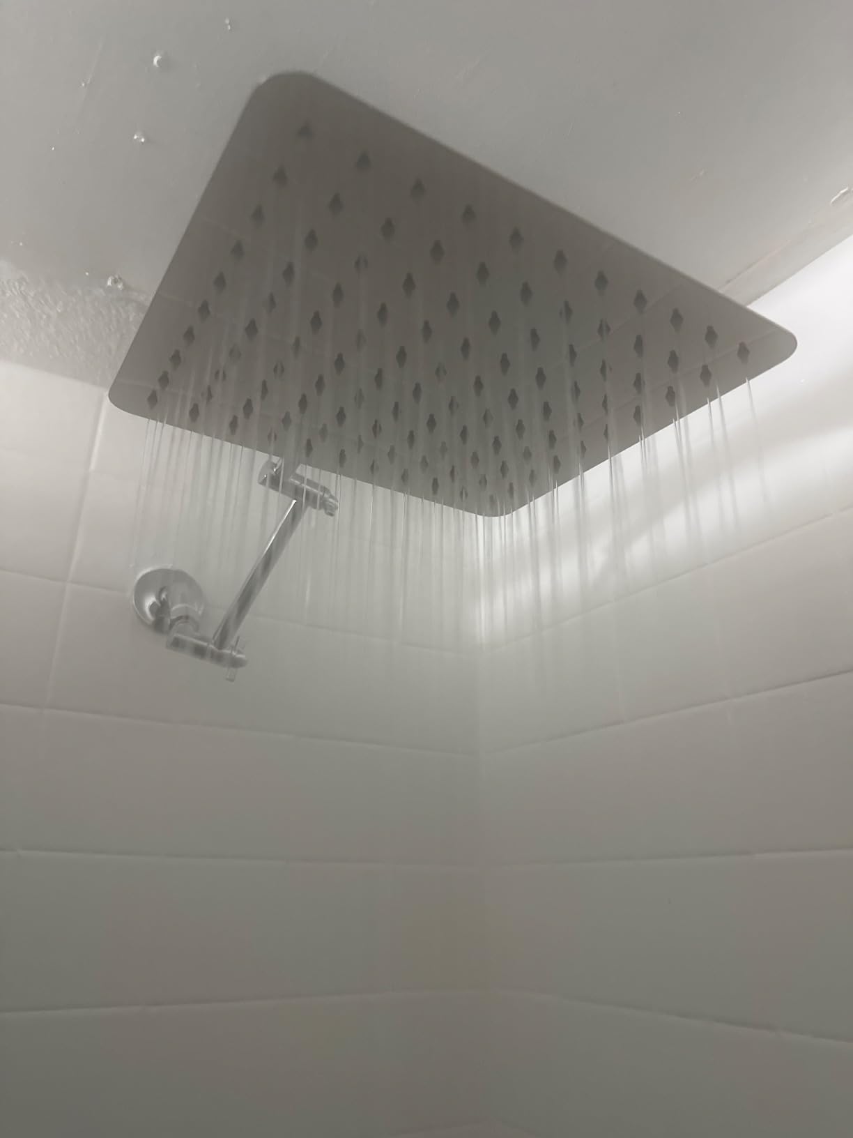 Hibbent All Metal 10'' Rain Shower Head with 16'' Extension Arm, Chrome | High Pressure Rainfall Showerhead with Solid Brass Adjustable Shower Head Extension Arm, Fixed Showerheads customer photo 2
