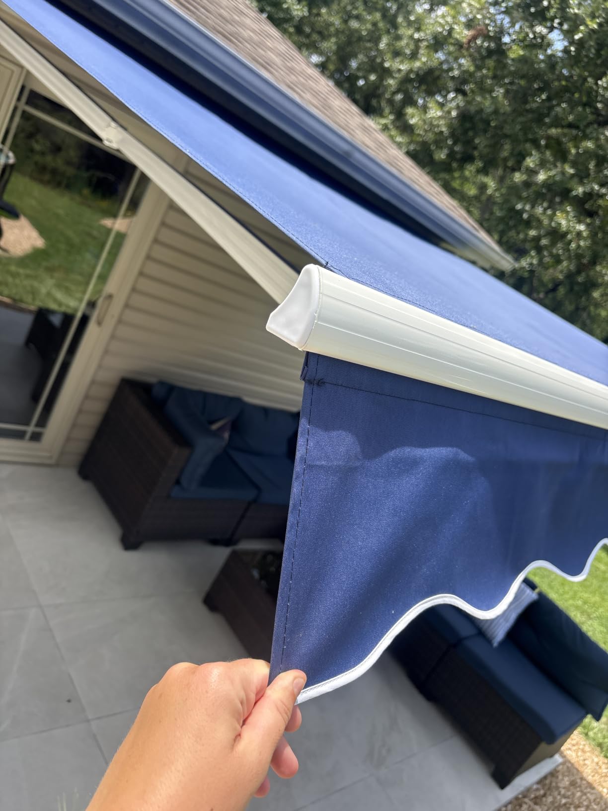 U-MAX Awnings for Outside, 10' x 8' Retractable Awning for Patio, Beige | Sun Shade Manual Patio Awning, Outdoor Door Window Awning with Crank Handle for Deck,Porch, Home, Backyard, Balcony customer photo 1