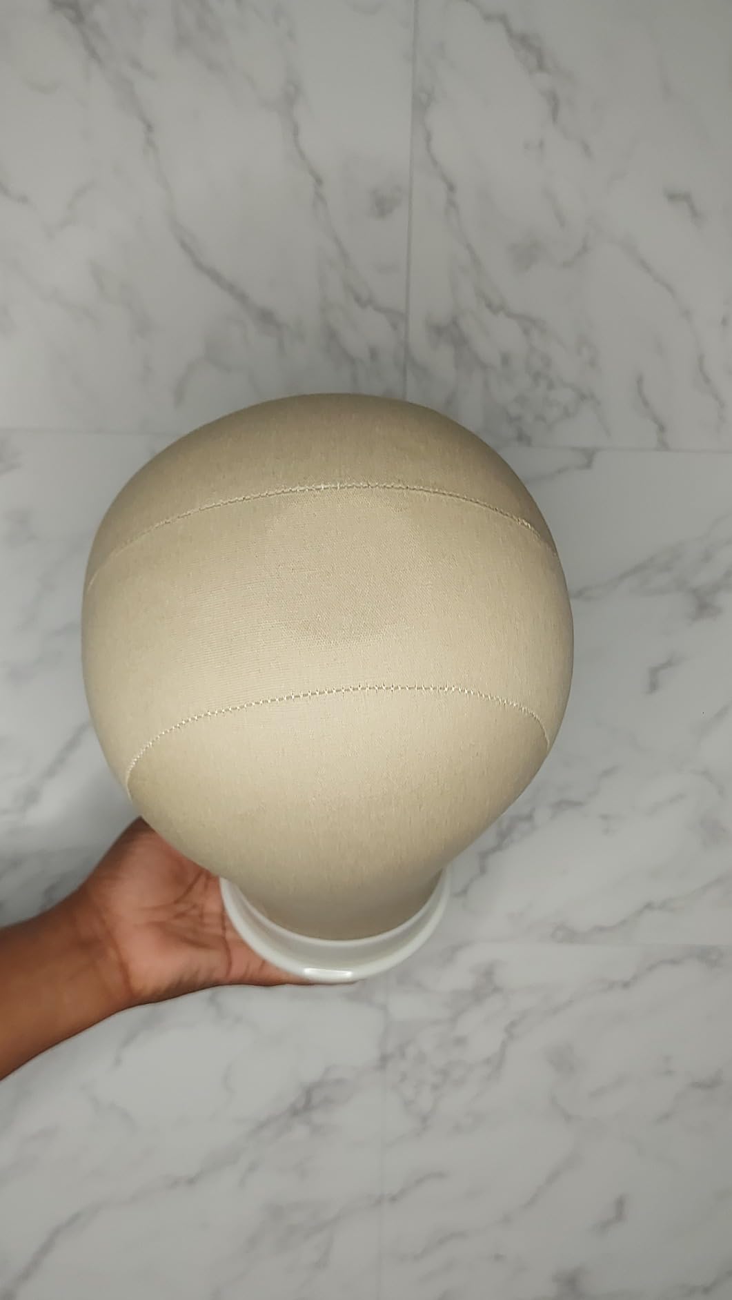 22 Inch Wig Head for Wig, Canvas Mannequin Head with Mount Hole, Manikin Head for Wig Making, Styling and Display, Head Contour More Realistic customer photo 1