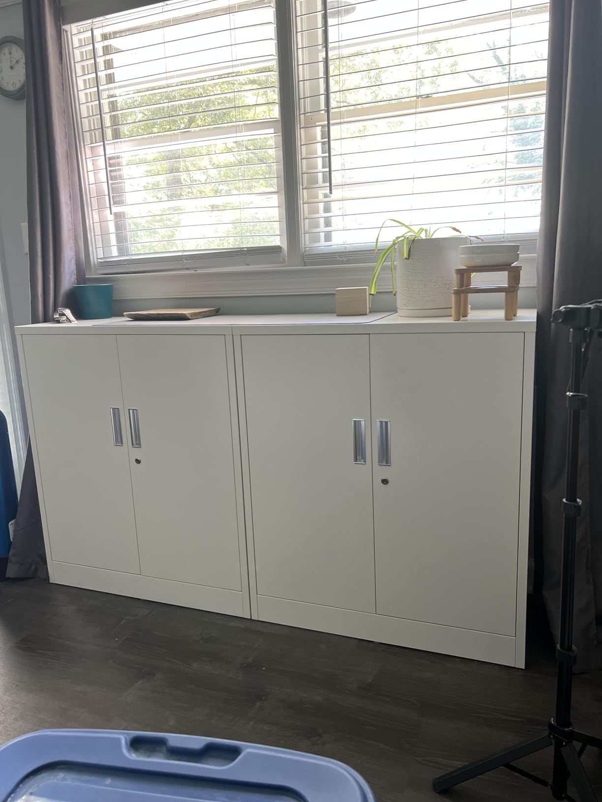 BESFUR Metal Storage Cabinet with 2 Drawers 4 Doors and 2 Adjustable Shelves Garage Storage Cabinet with Lock 71