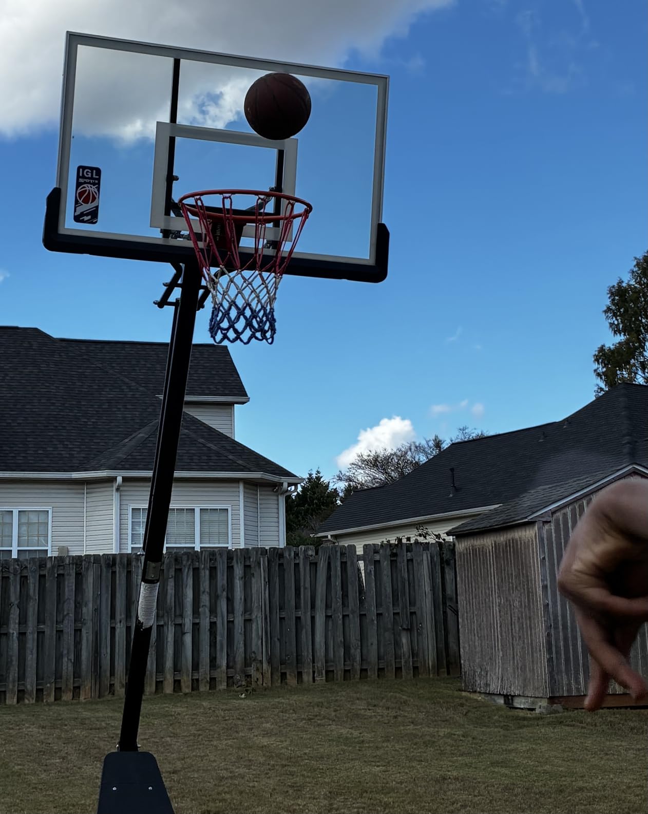 IGL Basketball Hoop Outdoor with 52 Inch Shatterproof Backboard, 10FT Height Portable Basketball Hoop Outdoor, Adjustable Basketball Goal System customer photo 2