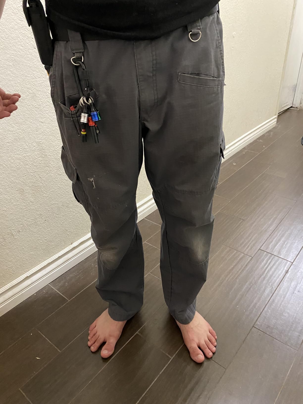 SPOSULEI Mens Tactical Pants Ripstop Cargo Work Pants with 9 Pockets Water Resistant Breathable Hiking Construction Pants customer photo 2