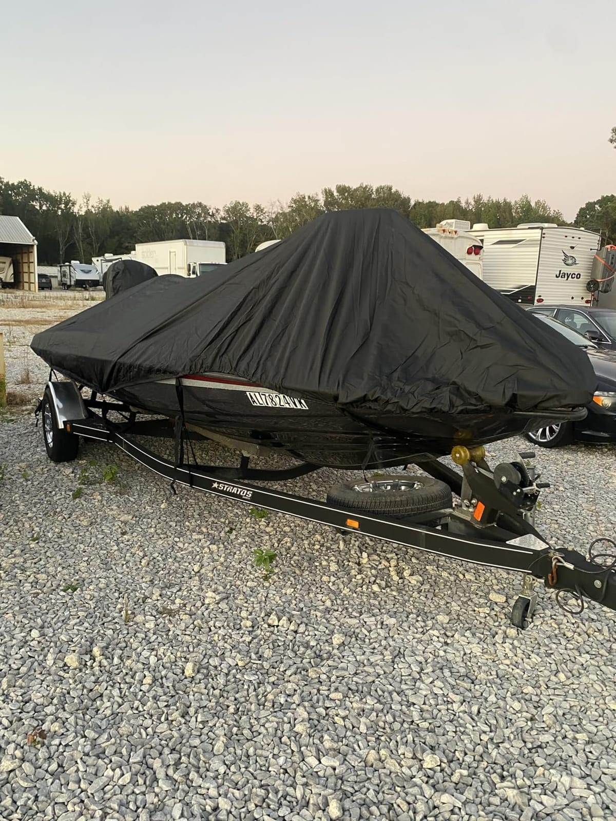 17-19FT Bass Boat Cover with Motor Cover, 1200D PU Waterproof Trailerable customer photo 2