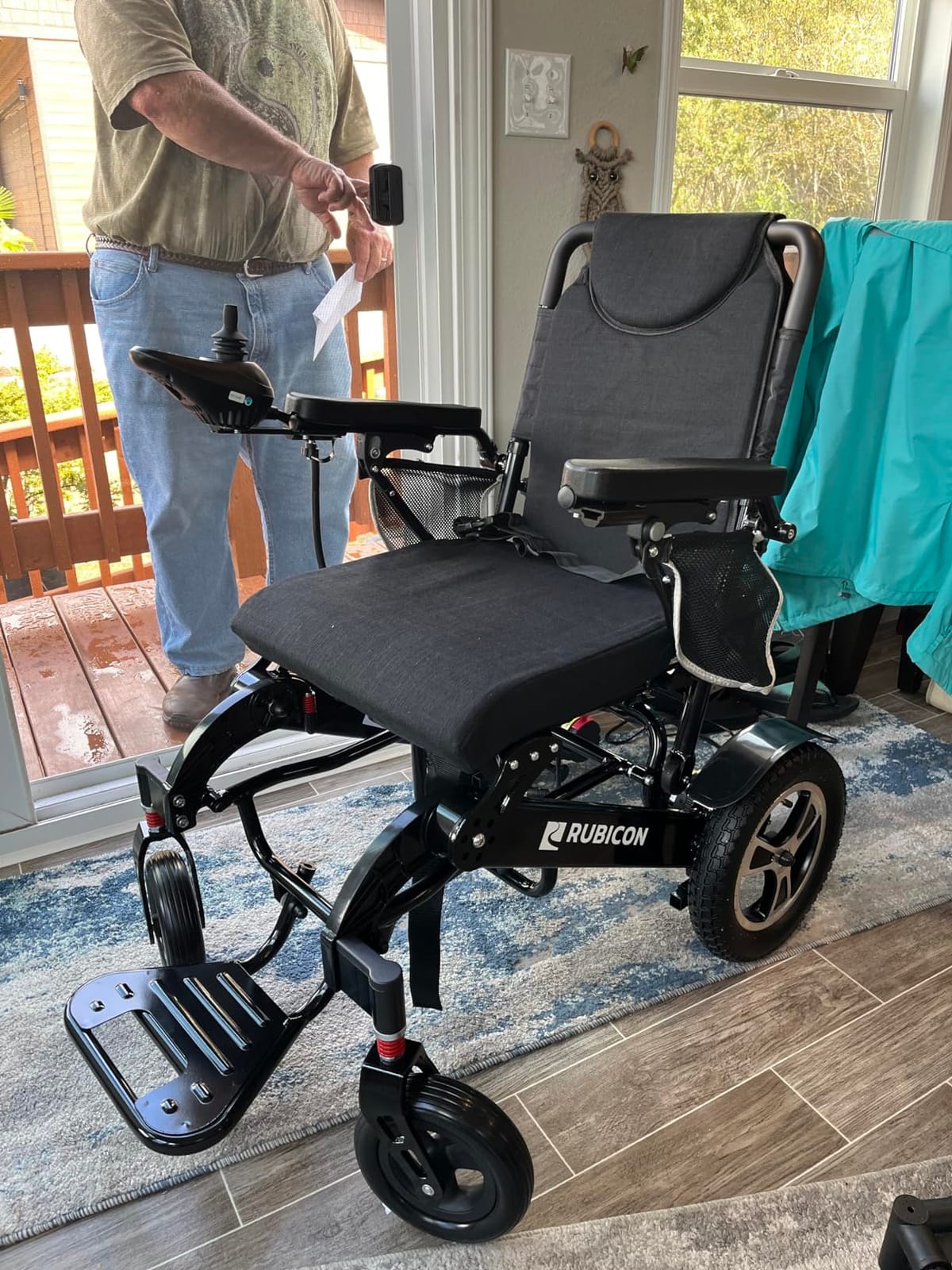 Next Generation Electric Wheelchair - 30-Mile Range, 600W Motor Power, Dual 12AH Batteries, Leather Cushion, Deluxe Series, Foldable, Airline Approved, All-Terrain, High-Performance Design customer photo 1