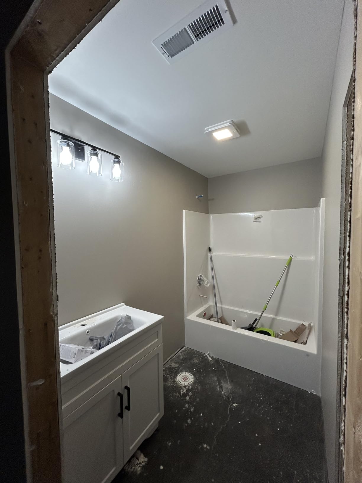 Smhxo Bathroom Vanity with Ceramic Sink, Bathroom Vanity Cabinet with 2 Doors, 24 Inches Wooden Cabinet with Sink, White customer photo 1