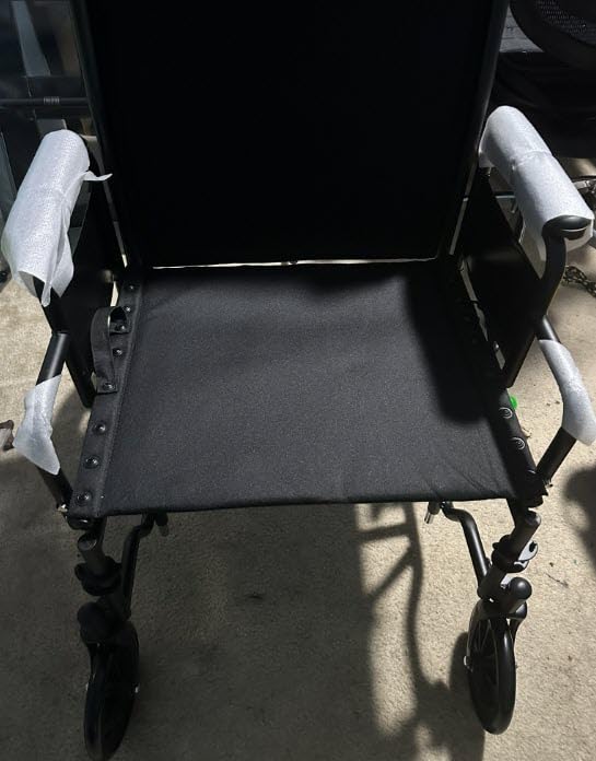 Vive Mobility Bariatric Transport Wheelchair for Adults - Supports 450lbs | Foldable, Heavy Duty Travel Wheel Chair - Portable, Transfer Aid with Swing Away Footrests & 22 Inch Wide Seat customer photo 1