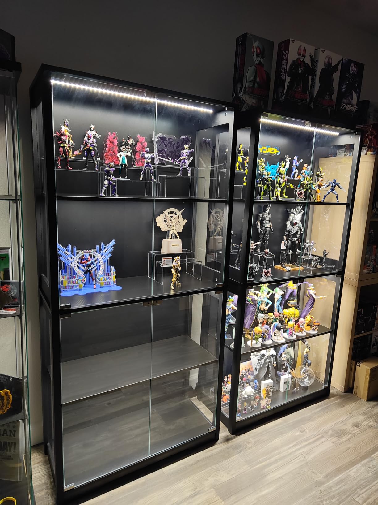BROTTAR Display Cabinet with Glass Doors, 4-Tier Display Case, White | Curio Cabinet with 3 Color Lights for Collectibles, Storage Cabinets with Human Body Sensor customer photo 2