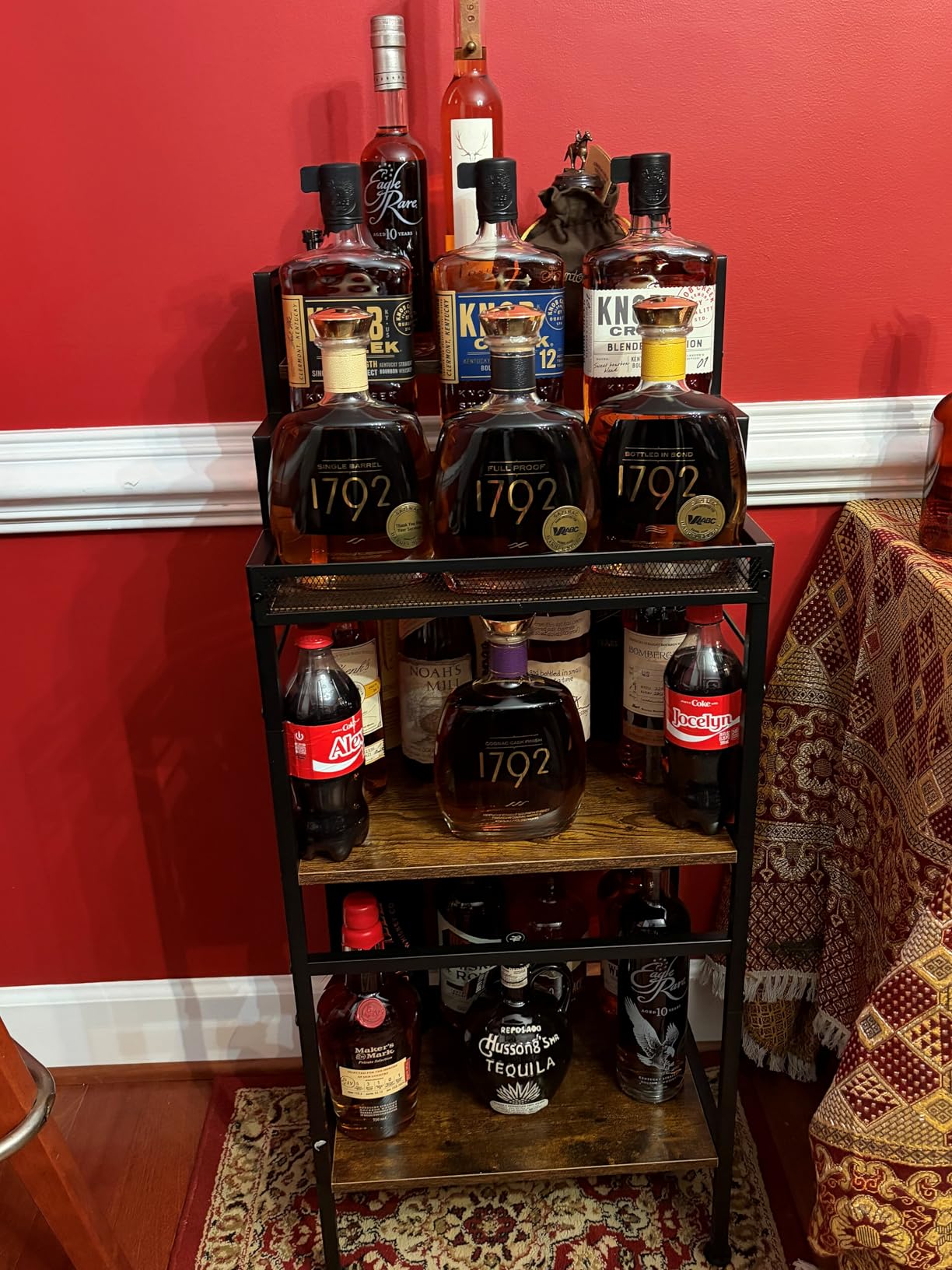 5-Tier Trapezoidal Liquor Cabinet Bar for Home, Stepped Wine Rack Freestanding Floor, Corner Syrup & Whiskey Stand, Large-Capacity Alcohol Bottle Storage Display Shelf Living Room (Patent Pending) customer photo 1