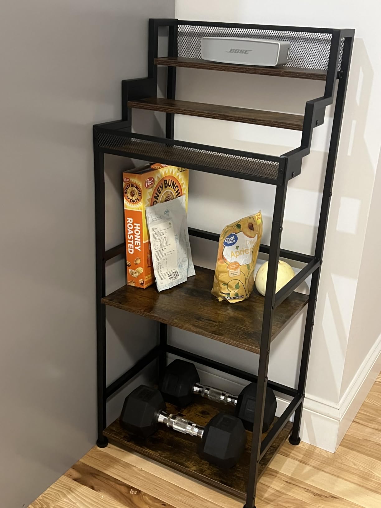 5-Tier Trapezoidal Liquor Cabinet Bar for Home, Stepped Wine Rack Freestanding Floor, Corner Syrup & Whiskey Stand, Large-Capacity Alcohol Bottle Storage Display Shelf Living Room (Patent Pending) customer photo 2