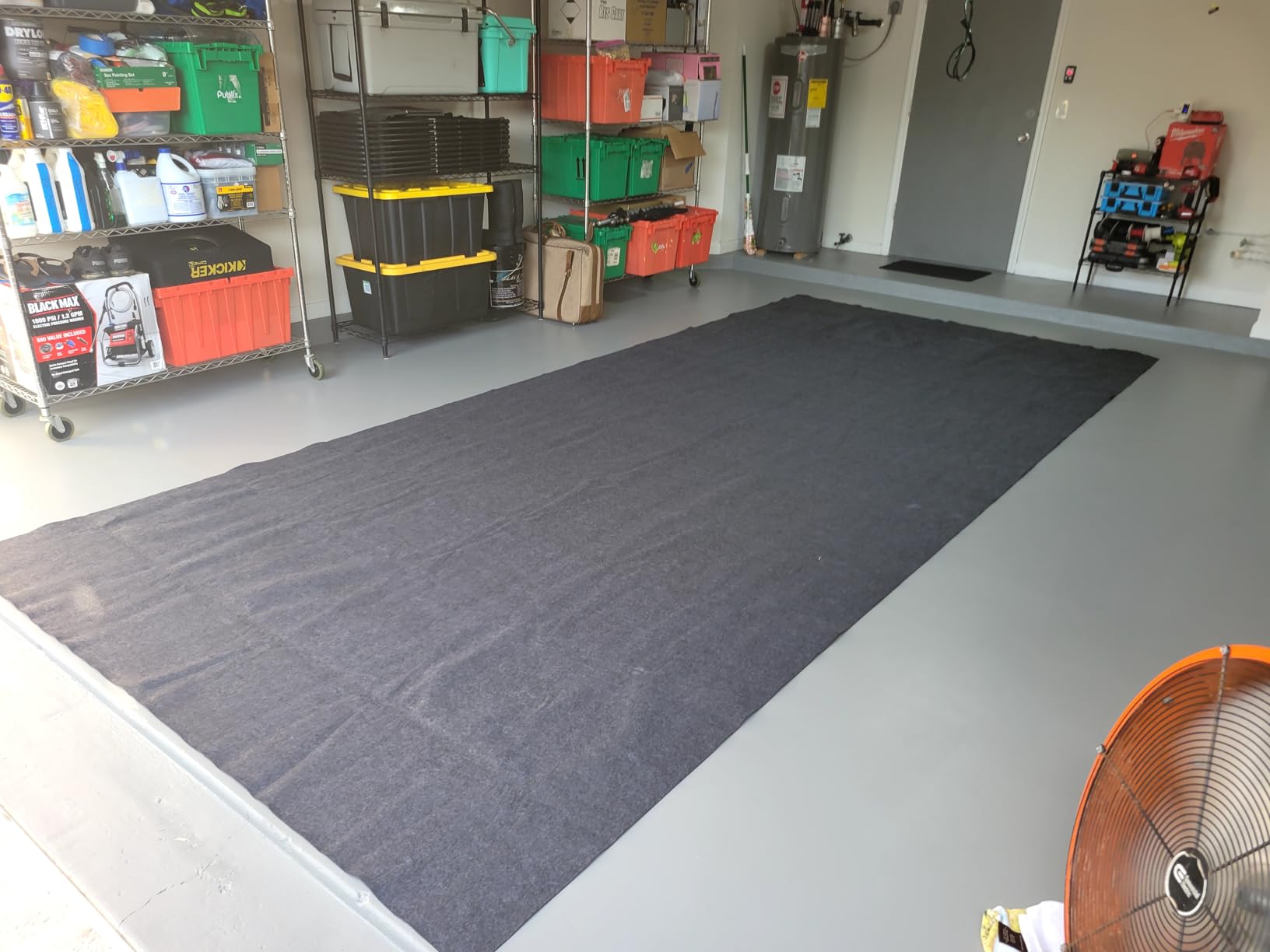VEVOR Car Garage Mat, 7.4' x 17', Slip-Resistant Floor Cover with TPE Leak-Proof Backing customer photo 2