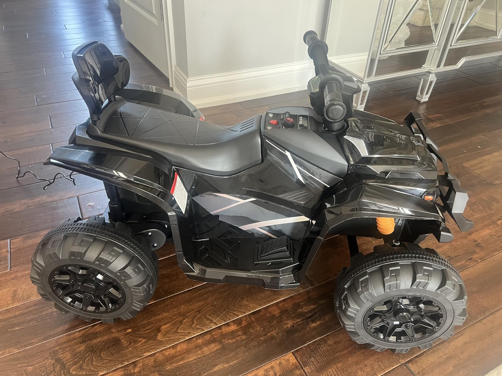 Best Choice Products 12V Kids Ride-On Electric ATV, 4-Wheeler Quad Car Toy w/Bluetooth Audio, 2.4mph Max Speed, Treaded Tires, LED Headlights, Radio - White customer photo 2