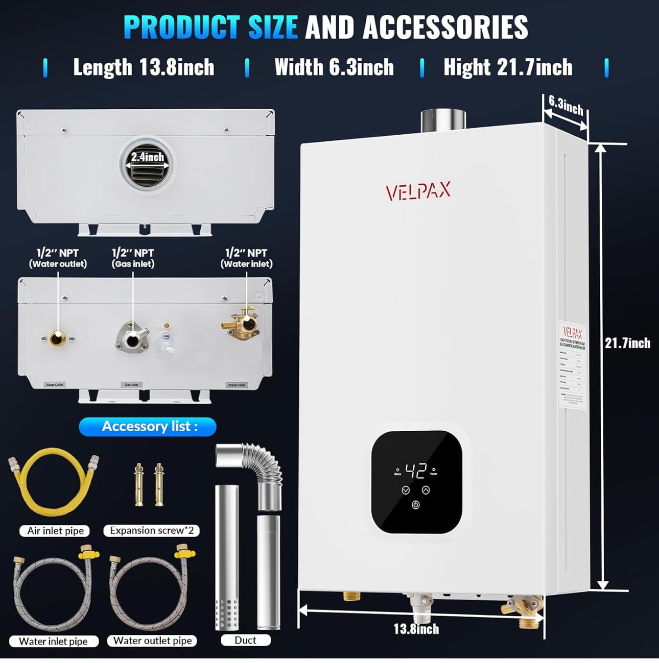 Natural Gas Tankless Water Heater, 4.21GPM 16L Indoor, Instant Hot Gas water heater, Constant Natural Water Heater with Multi-Protection customer photo 2