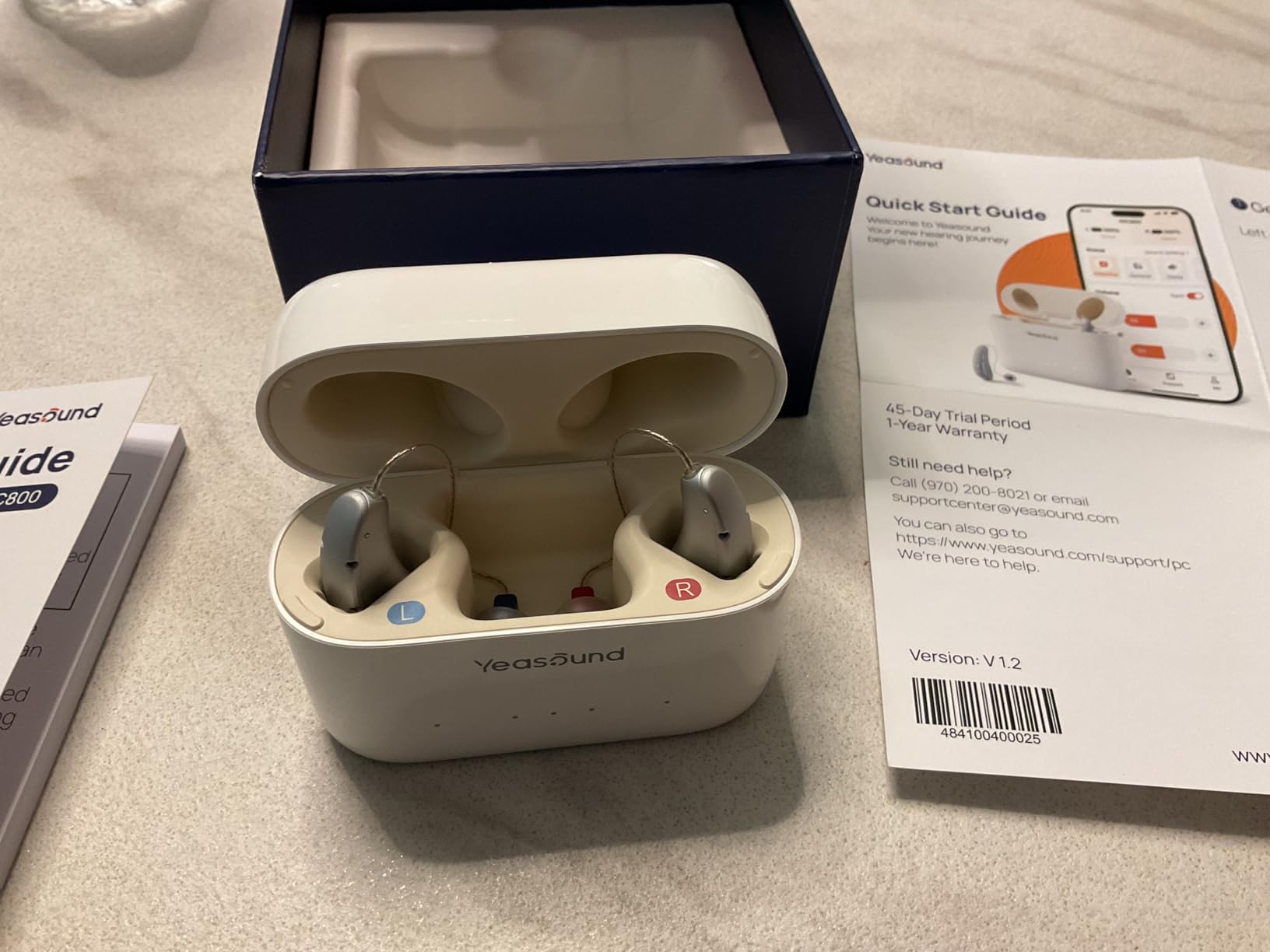 Yeasound OTC Hearing Aids, RIC800 Bluetooth Call iOS and Android Enabled, Wireless Rechargeable, AI Noise Reduction & App Control, Tinnitus Relief, Prescription-Grade Sound, Nearly Invisible (Silver) customer photo 1
