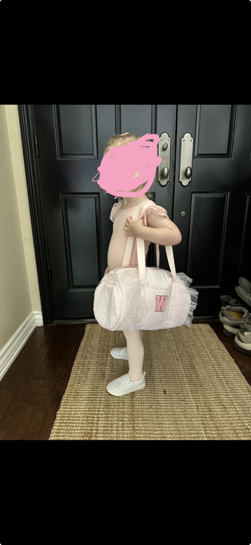 mibasies Ballet Dance Bag for Girls 4-6, Personalized Letter A Pink Gift customer photo 2