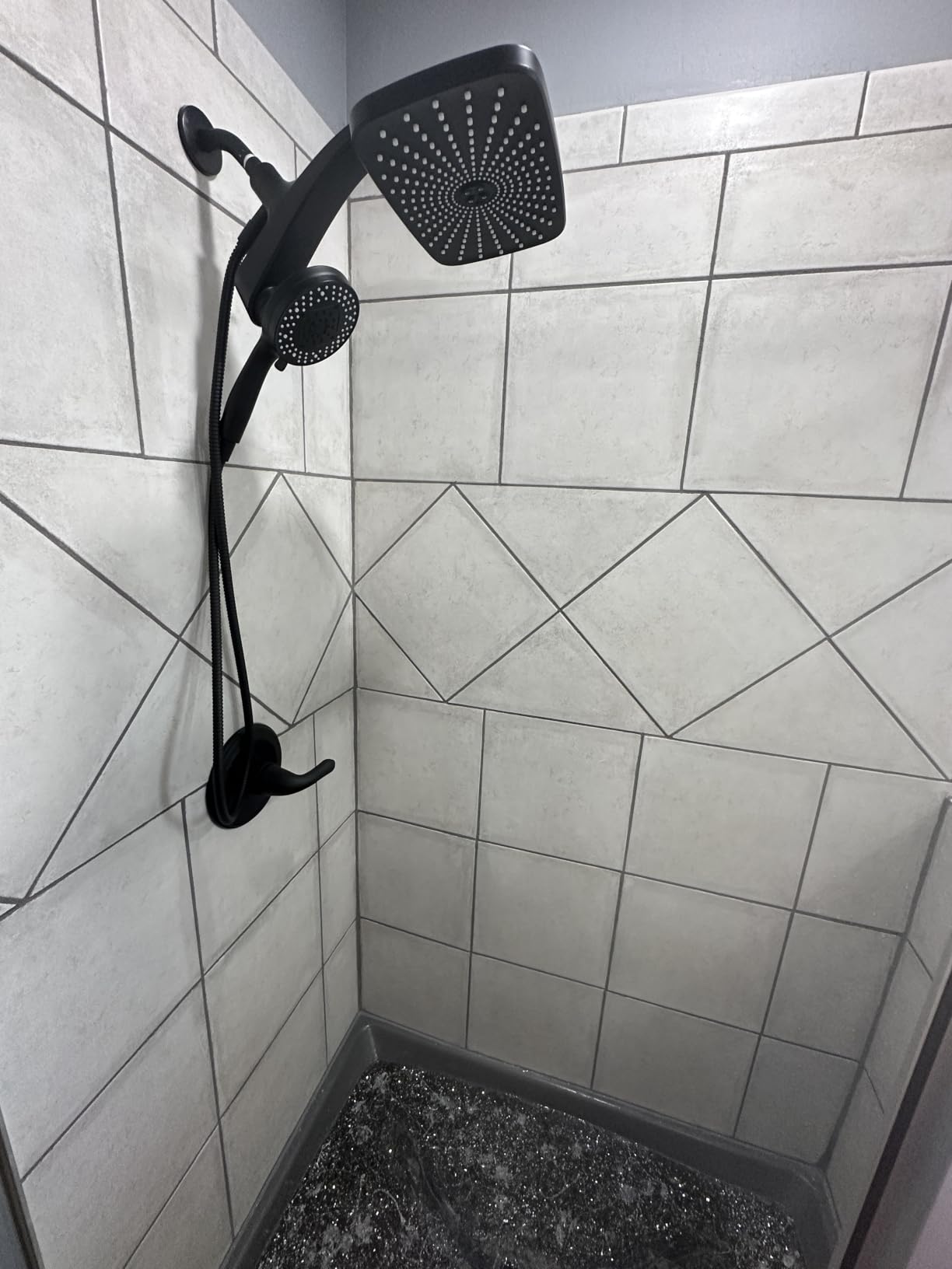 Rain Shower Head with Handheld Showerhead, Black 1.75GPM 460311 | 12