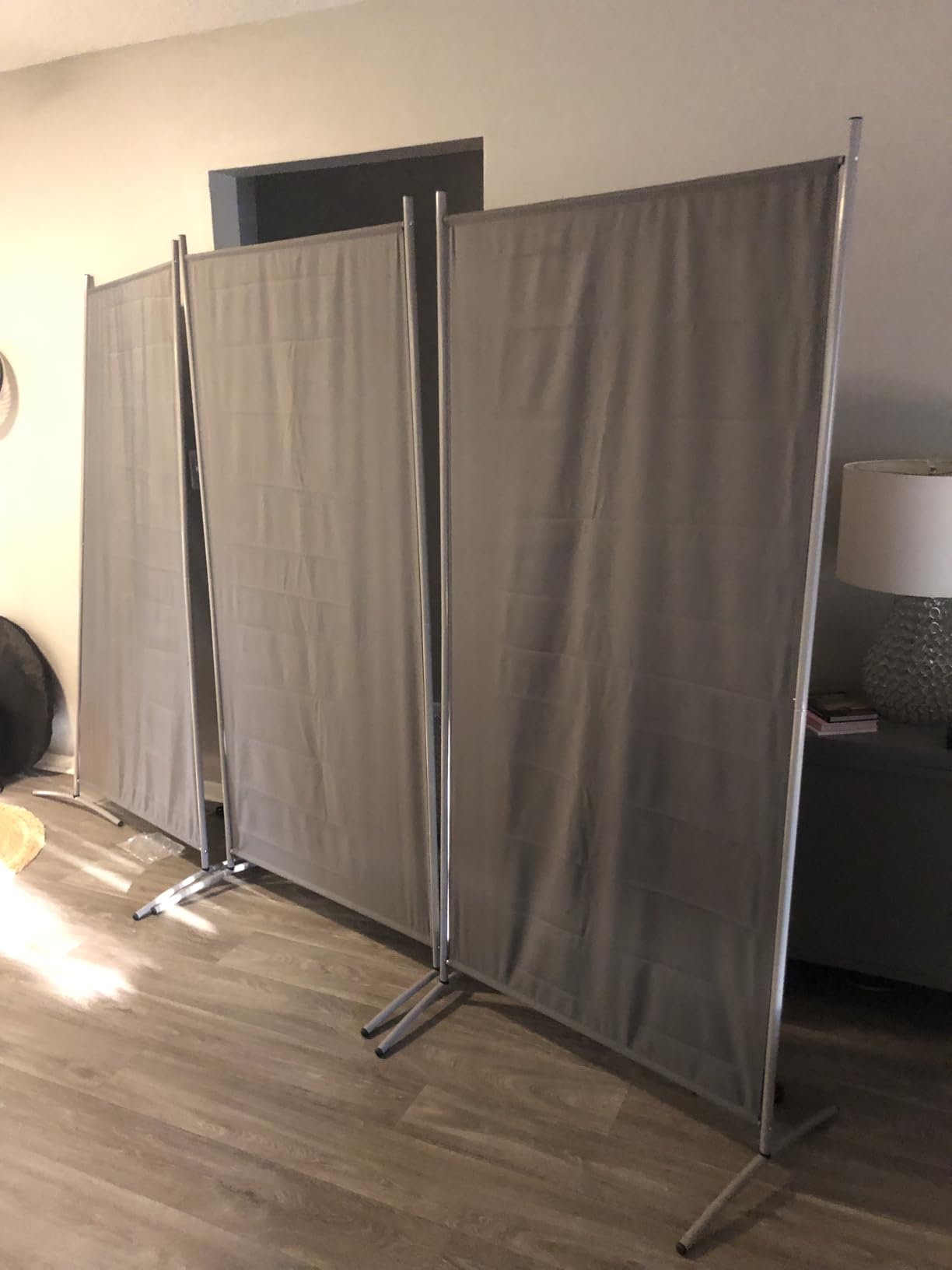 RANTILA 4 Panel Room Divider, 6 FT Folding Privacy Screen with Wide Feet, Freestanding Partition for Room Separation, Portable Room Divider Panel, 89