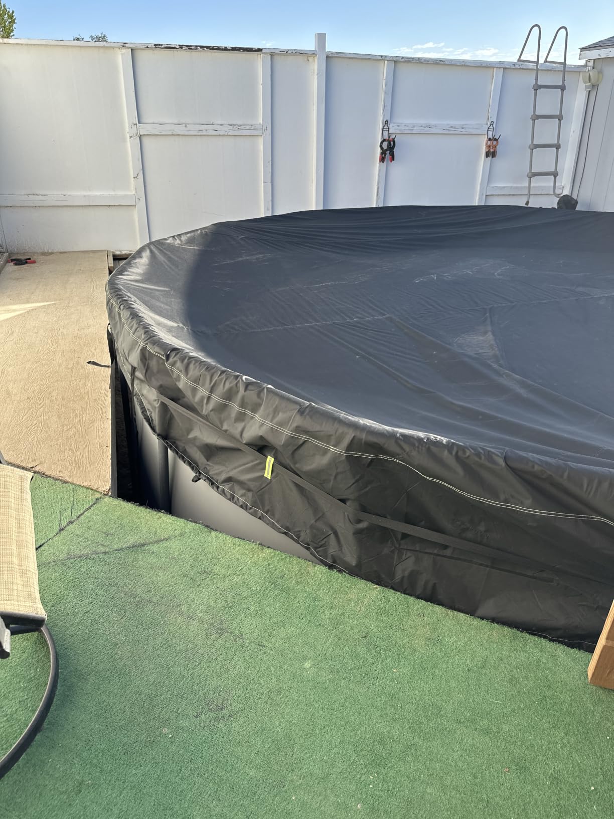 UIRWAY 500D Winter Pool Cover 18FT Round, Heavy Duty Thick Fabric customer photo 1