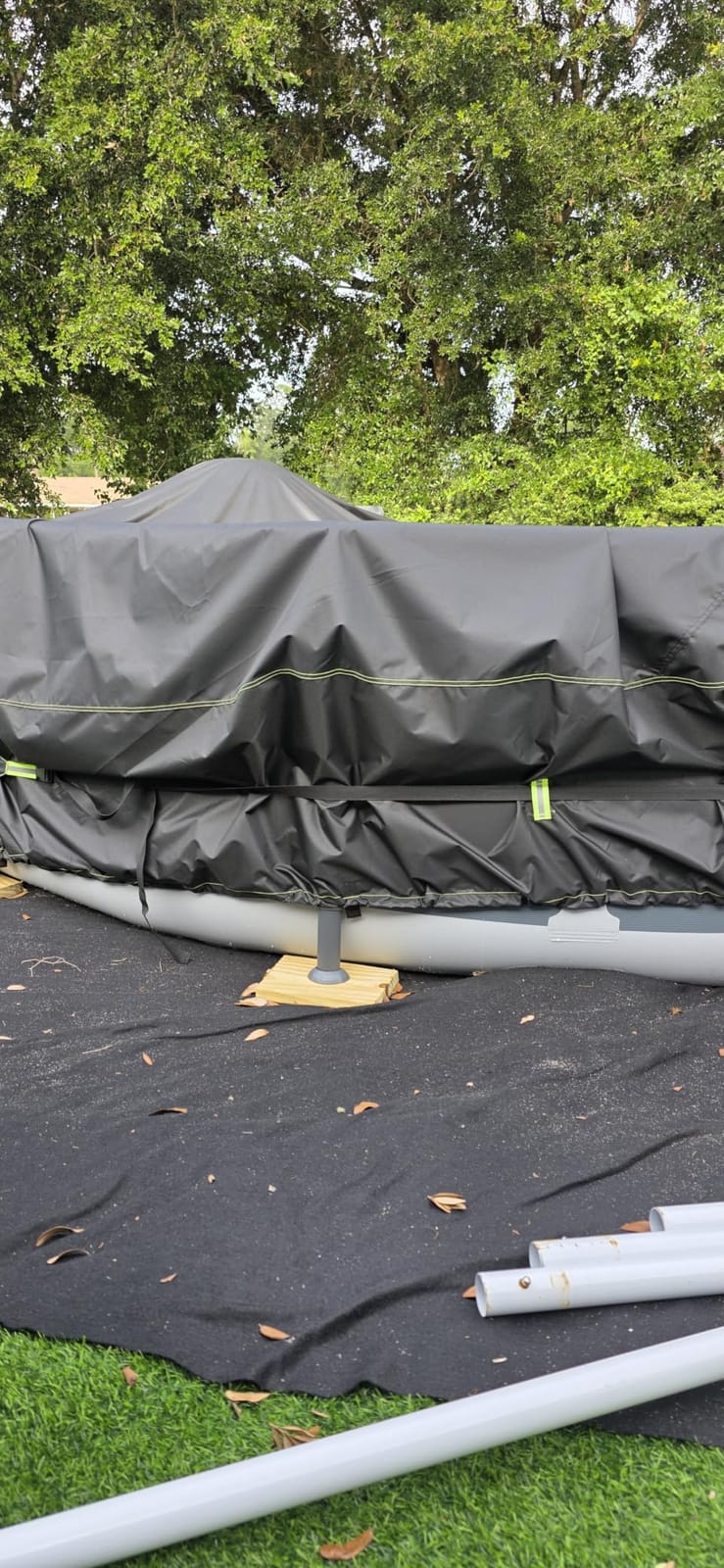 UIRWAY 500D Winter Pool Cover 18FT Round, Heavy Duty Thick Fabric customer photo 2