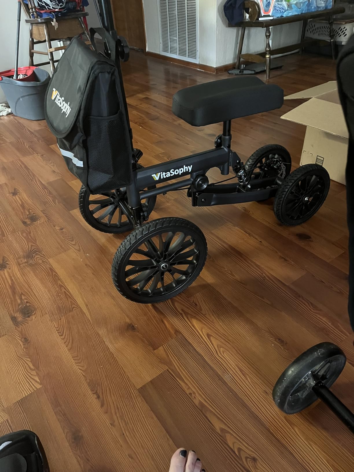 All Terrain Knee Scooter for Adults, Black | Foldable Knee Walker For Foot Surgery, Broken Ankle, Foot Injuries, Crutch Alternative, Includes Basket customer photo 1