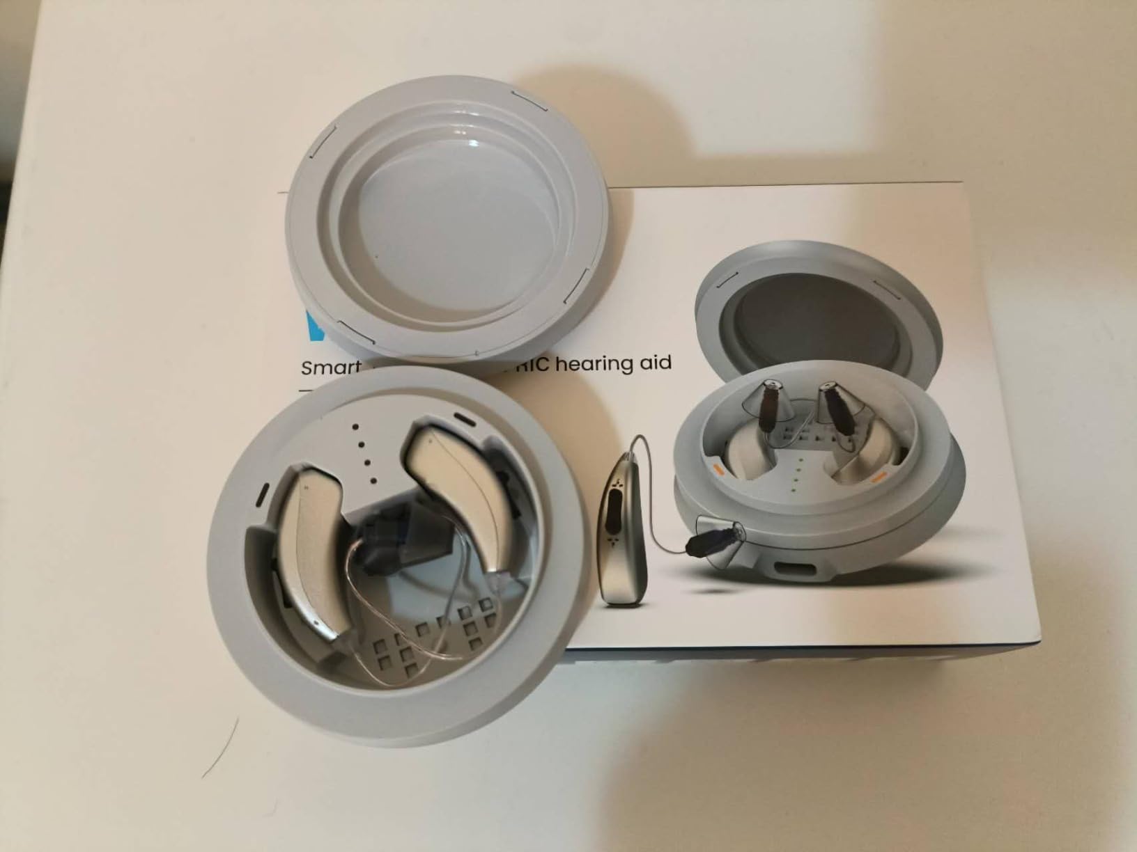 Rechargeable Hearing Aids with Noise Reduction for Seniors - Champagne | Mild Moderate Severe Hearing Loss, BTE Behind the Ear, Dual Microphones, RIC Three Noise Reduction Modes, Comfortable Fit, OTC customer photo 1