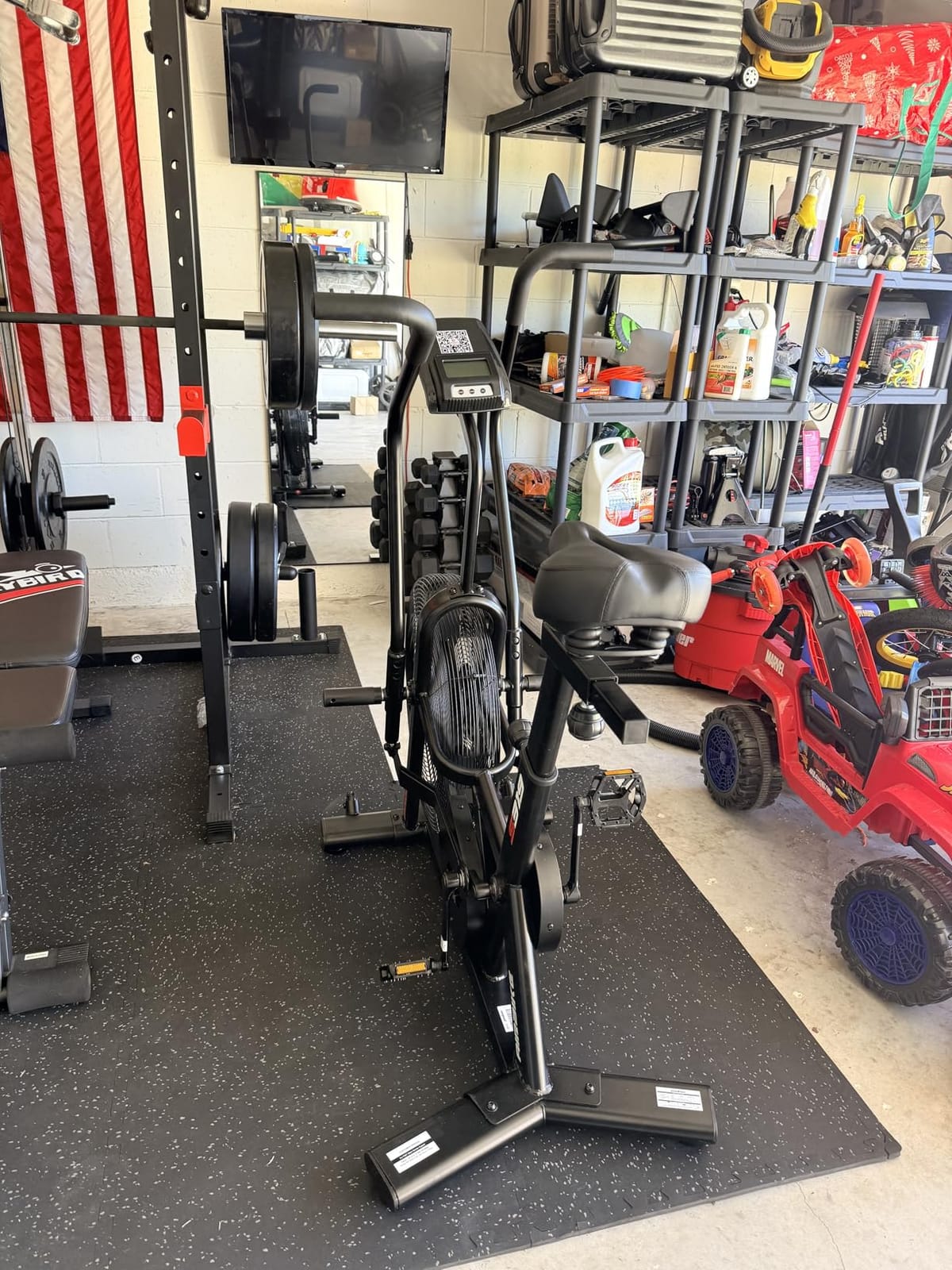 pooboo Air-Resistance Exercise Fan Bike with Dual Action Handlebars & Dual-Layer Transmission System customer photo 1