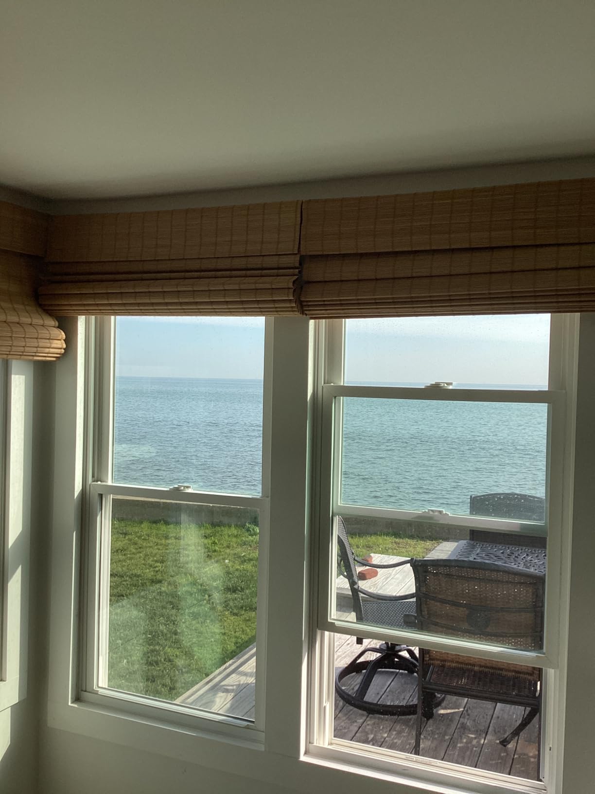 LazBlinds Cordless Blackout Bamboo Roman Shades, 35x64, Penang Teak | Room Darkening Blinds for Interior Windows, Thermal Insulated Roll Up Bamboo Blinds for Home & Patio customer photo 1