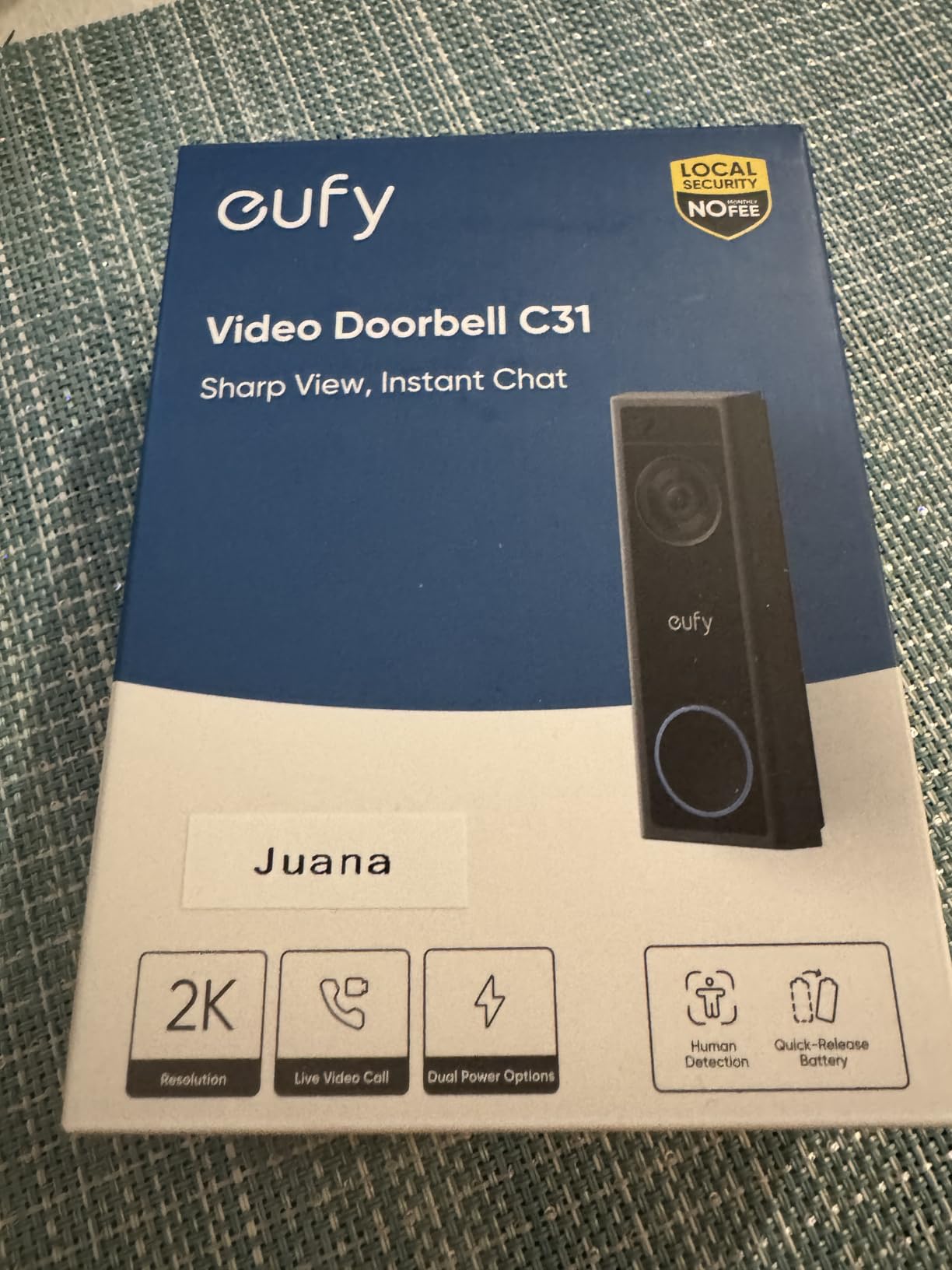 eufy Security Video Doorbell C31, 2K FHD, Battery or Wired, No Subscription | Wireless, head-to-toe view, live video call, 24/7 recording, HomeBase S380 ready, no monthly fee customer photo 1