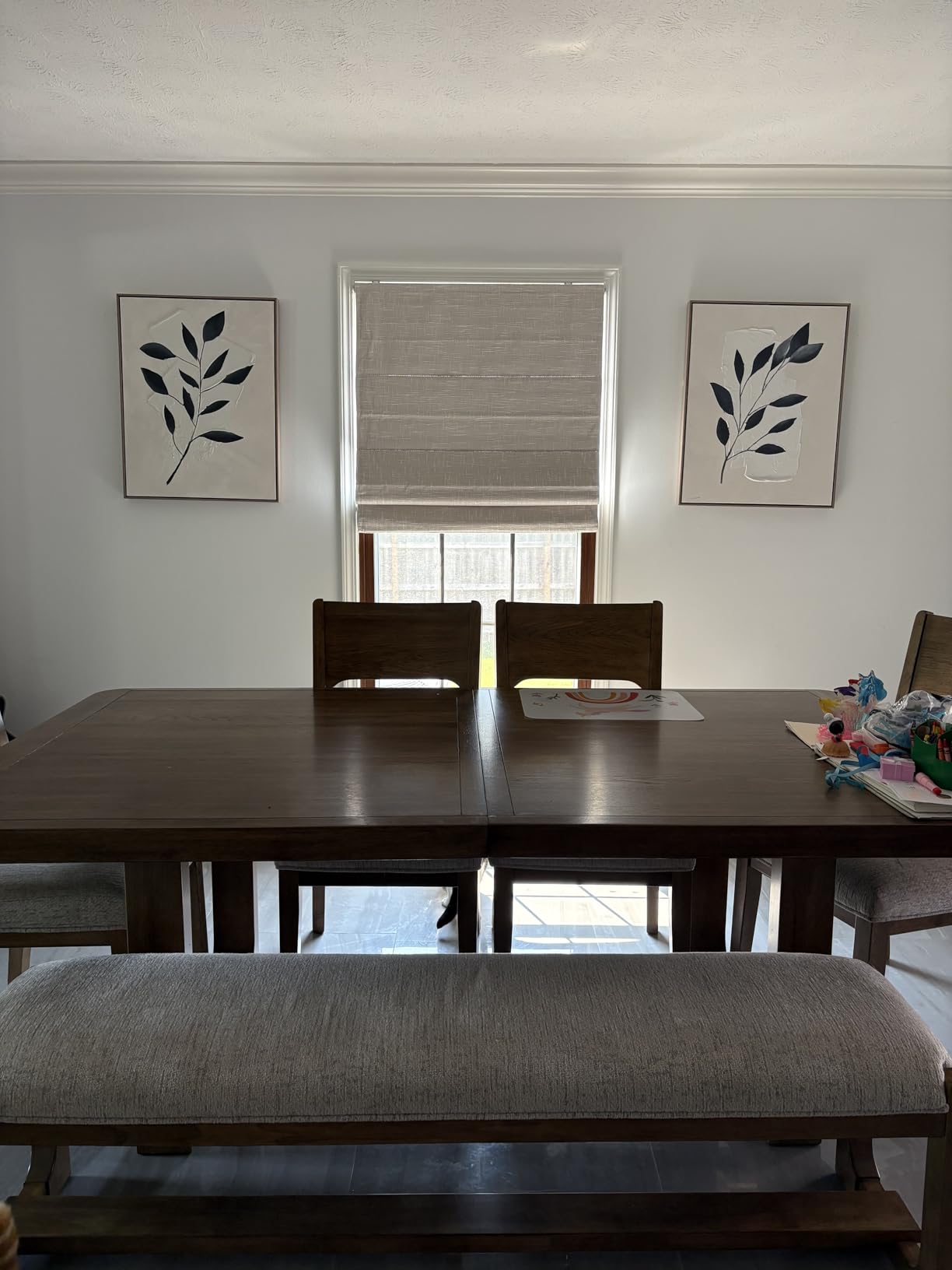 Madison Park Roman Shade, Blackout Blinds Thermal Insulated, 34x64 Linen | Cordless Roman Shades for Indoor Windows, Privacy Linen Textured Window Treatment for Living Room, Inside/Outside Mount customer photo 1