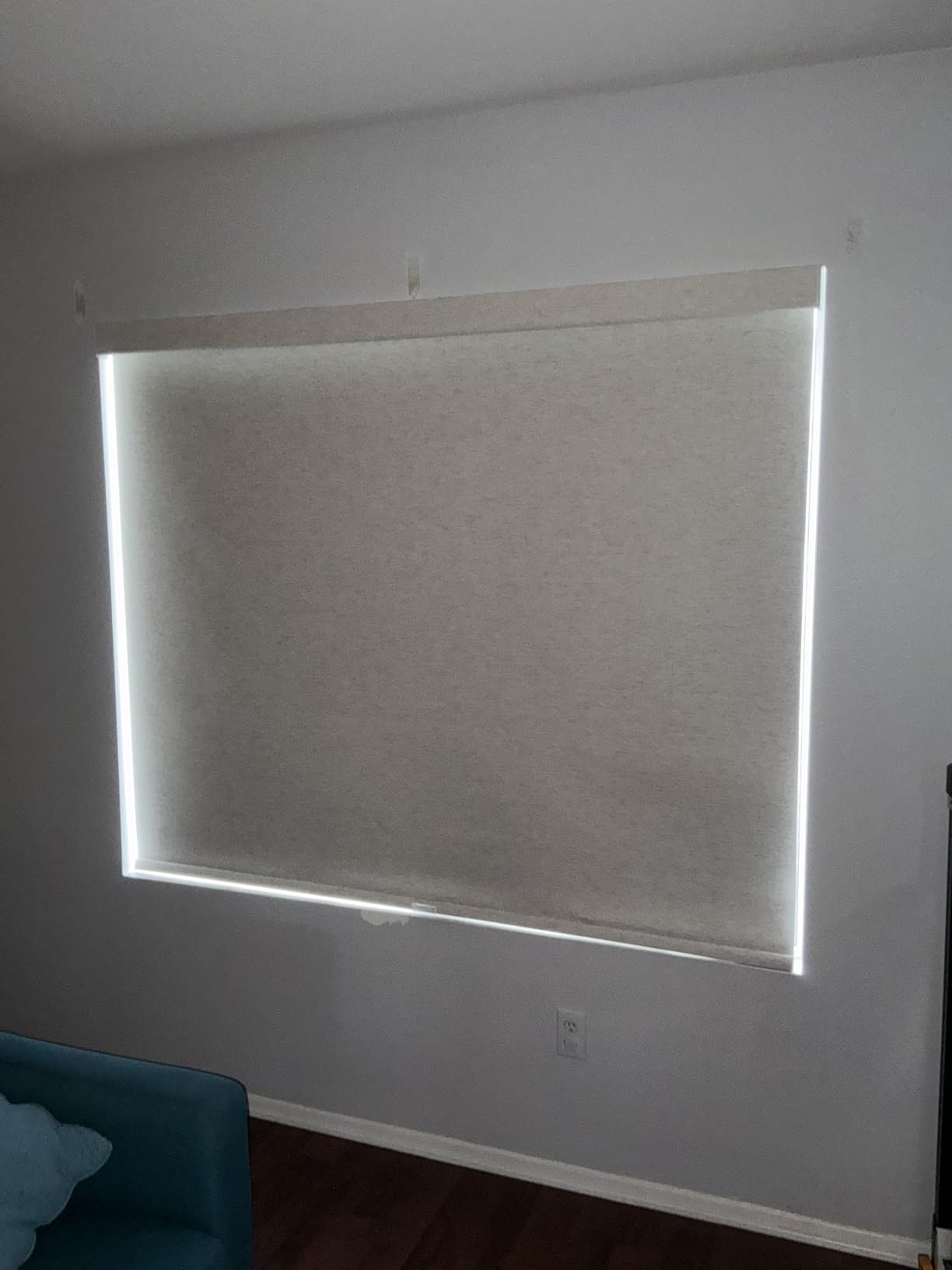 Persilux Blackout Roller Shades for Window Blinds, Cordless, Linen Fabric, Thermal Insulated Fabric UV Protection Shades for Home, Office, Bedroom, Door, Blackout-Cream, 34 1/2