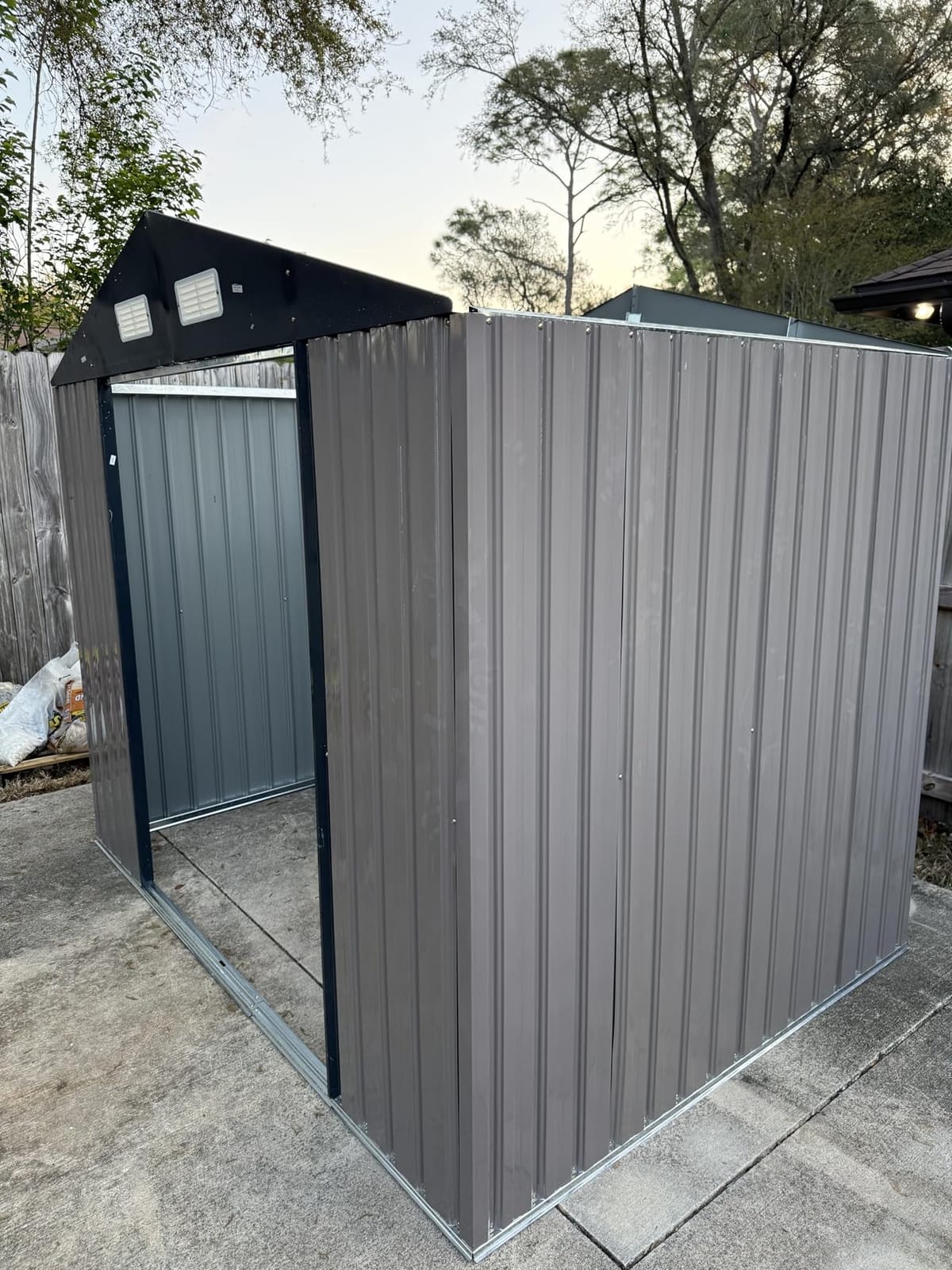 Aoxun 8'x6' Shed with Floor Galvanized Steel Outdoor Storage Shed Brown customer photo 1