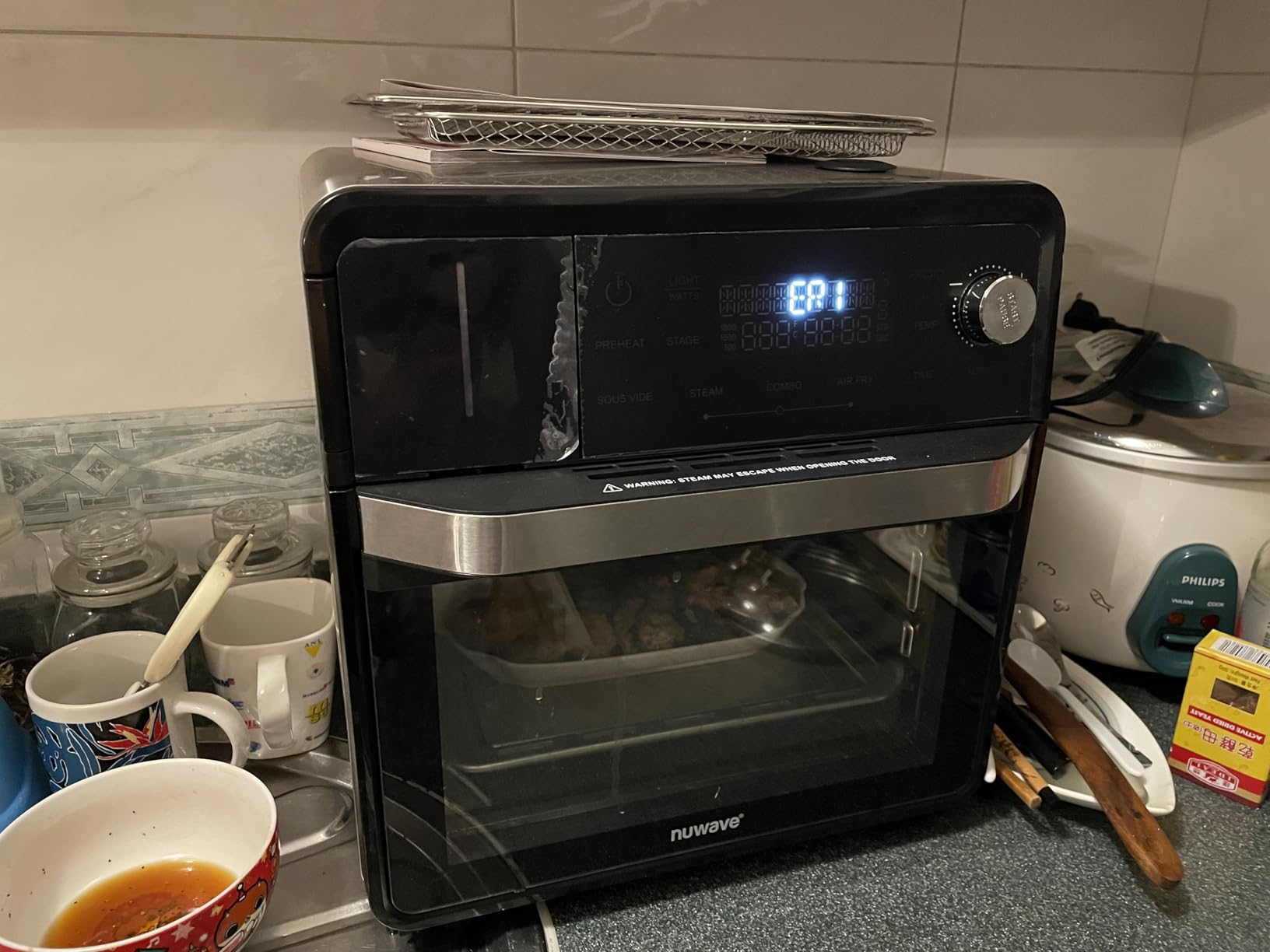Nuwave PFAS-Free Steam Oven & Air Fryer, All-in-One Convection Cooker | Precision Steam Control, Toast, Air Fry, Sous Vide & More, Juicier Meats, 120 Presets, 50-450°F, Stainless Steel customer photo 2