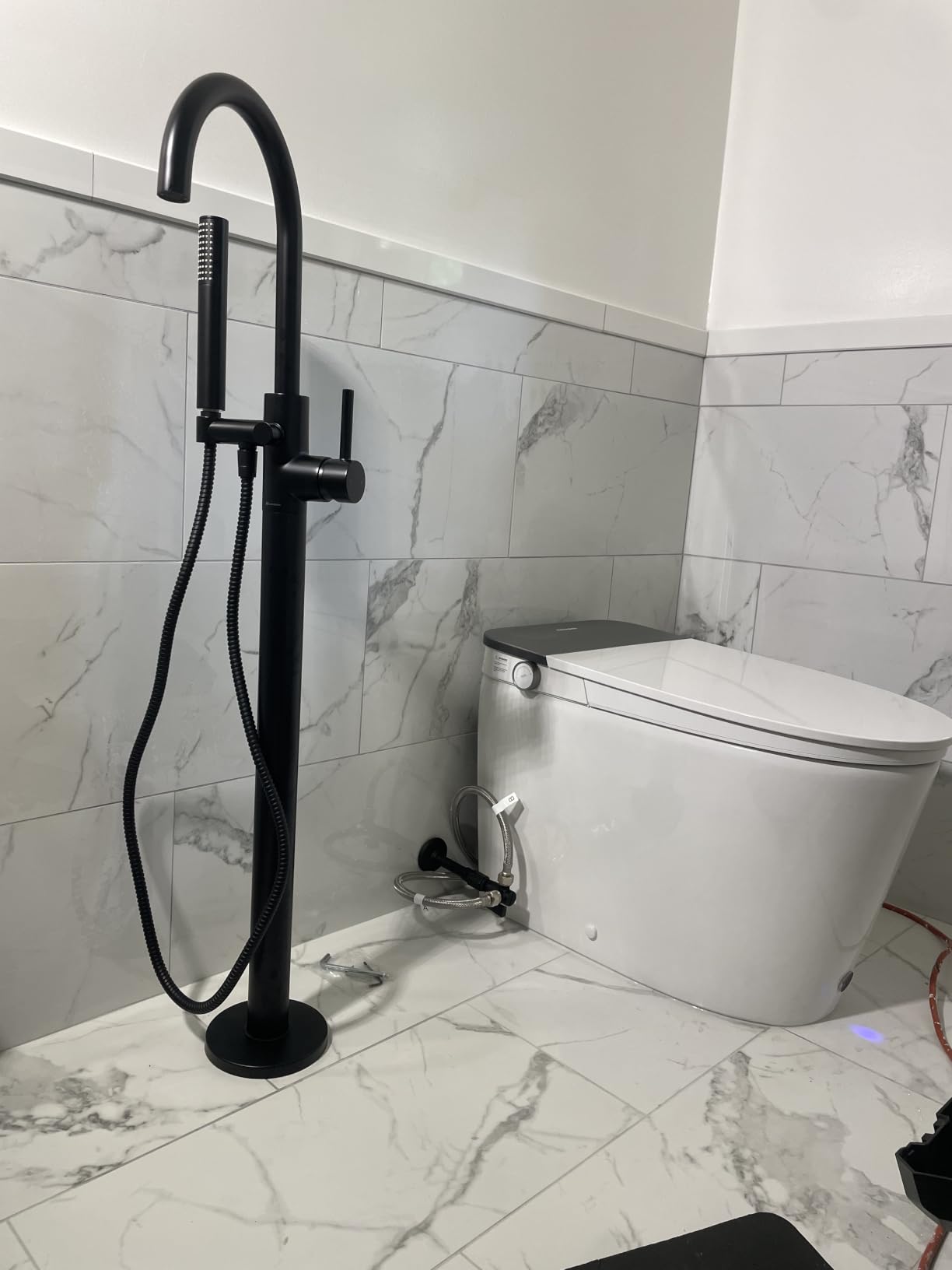 Casta Diva Smart Toilet With Bidet Built In Auto Open Close Lid CD-K030PRO | 1000g MaP Flush, Heated Comfort Seat & Foam Dispenser, Foot Sensor, Bidet Toilet with Tank, Quiet Flush, Warm Water, Dryer customer photo 1