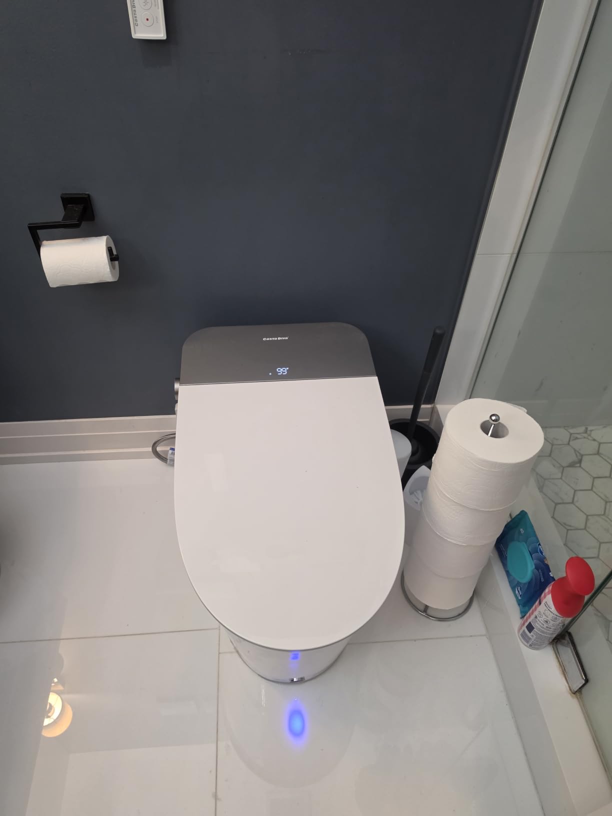 Casta Diva Smart Toilet With Bidet Built In Auto Open Close Lid CD-K030PRO | 1000g MaP Flush, Heated Comfort Seat & Foam Dispenser, Foot Sensor, Bidet Toilet with Tank, Quiet Flush, Warm Water, Dryer customer photo 2