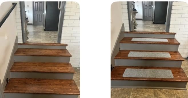 Stair Treads for Wooden Steps 15 PCS, Non Slip Stair Rugs Grey customer photo 1